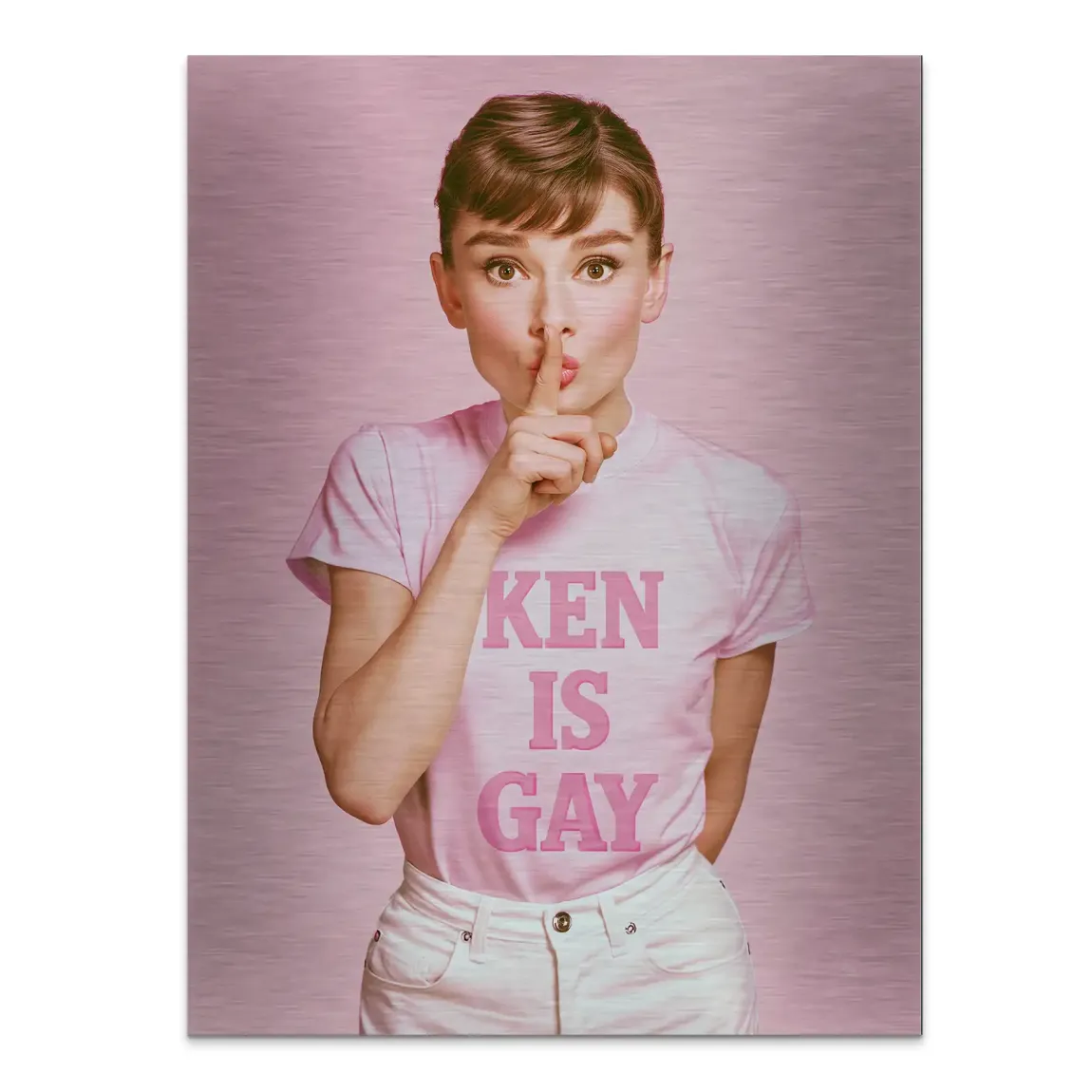Audrey Hepburn Ken is Gay Aluminiumbild gebürstet