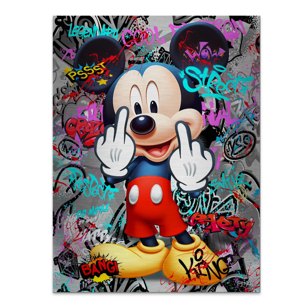 Micky Street Art Style Alu Gebürstet INGALERIE