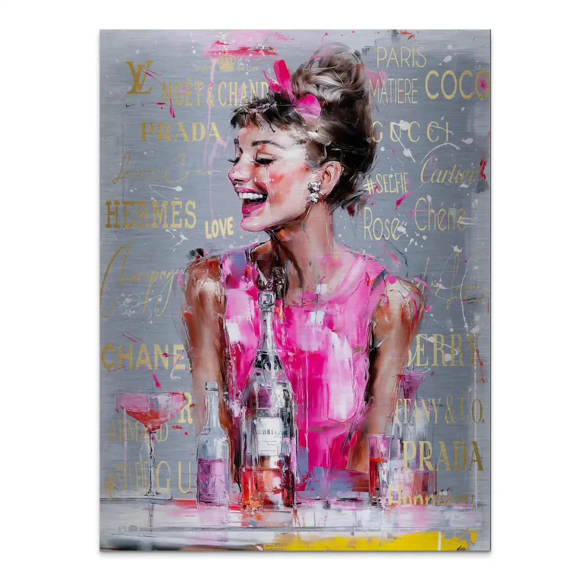 Audrey Pop Couture Alu Gebürstet Bild