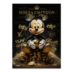 Micky Gold Pop Art Alu Gebürstet