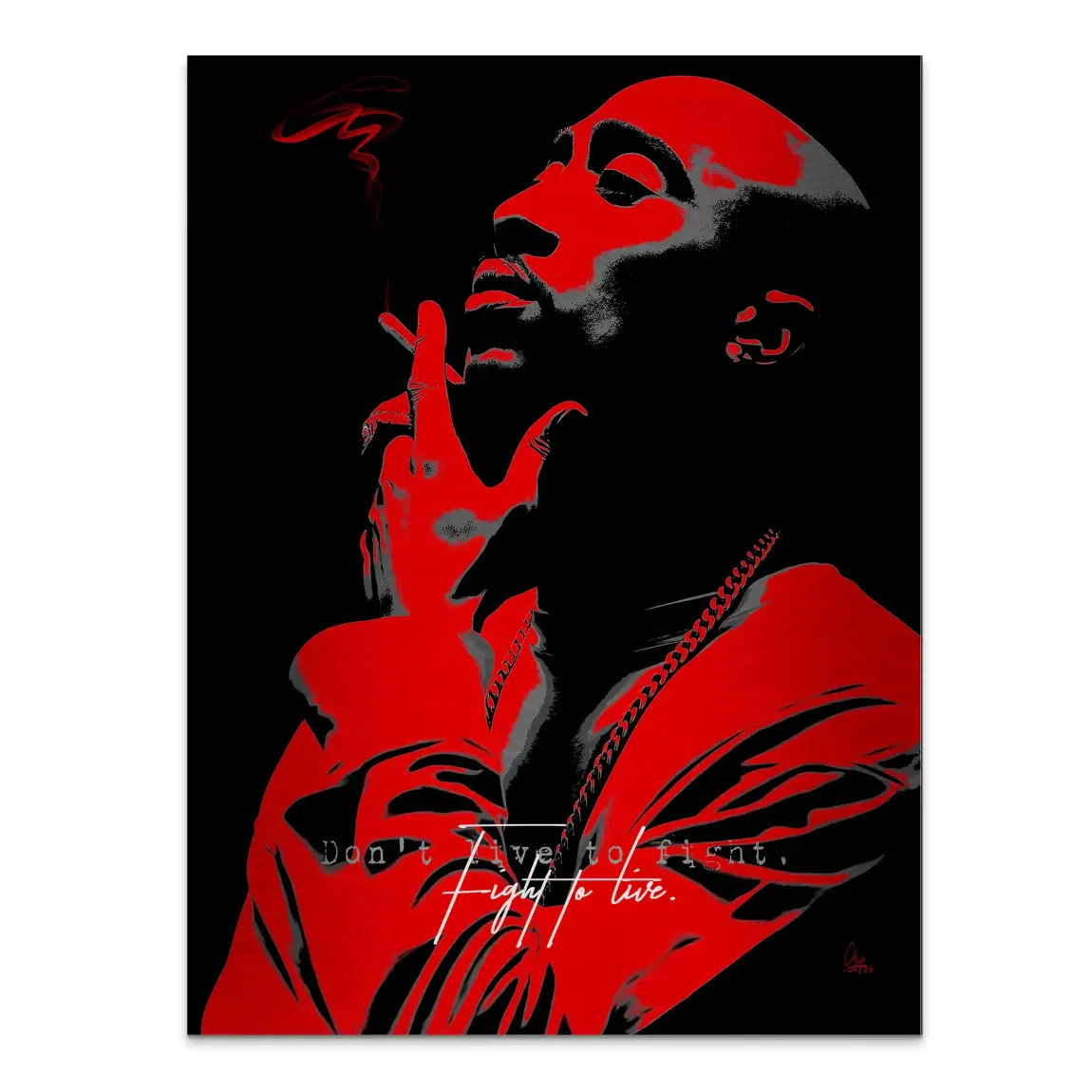 Tupac Fight Aluminiumbild gebürstet