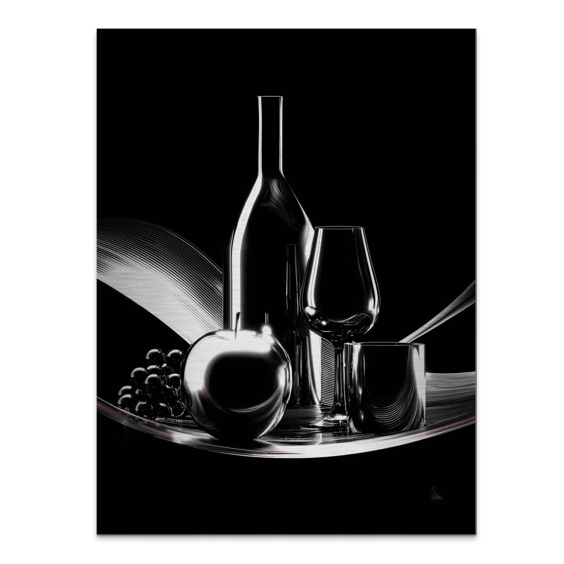Wein Noir Aluminiumbild gebürstet
