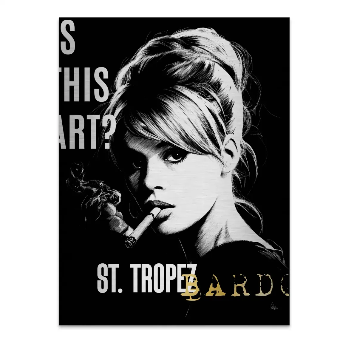 Brigitte Bardot Smoke Alu Gebürstet Bild
