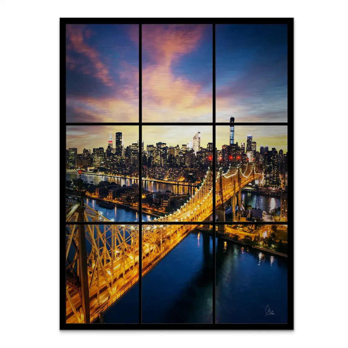 City Lights Manhattan Alu Gebürstet Bild