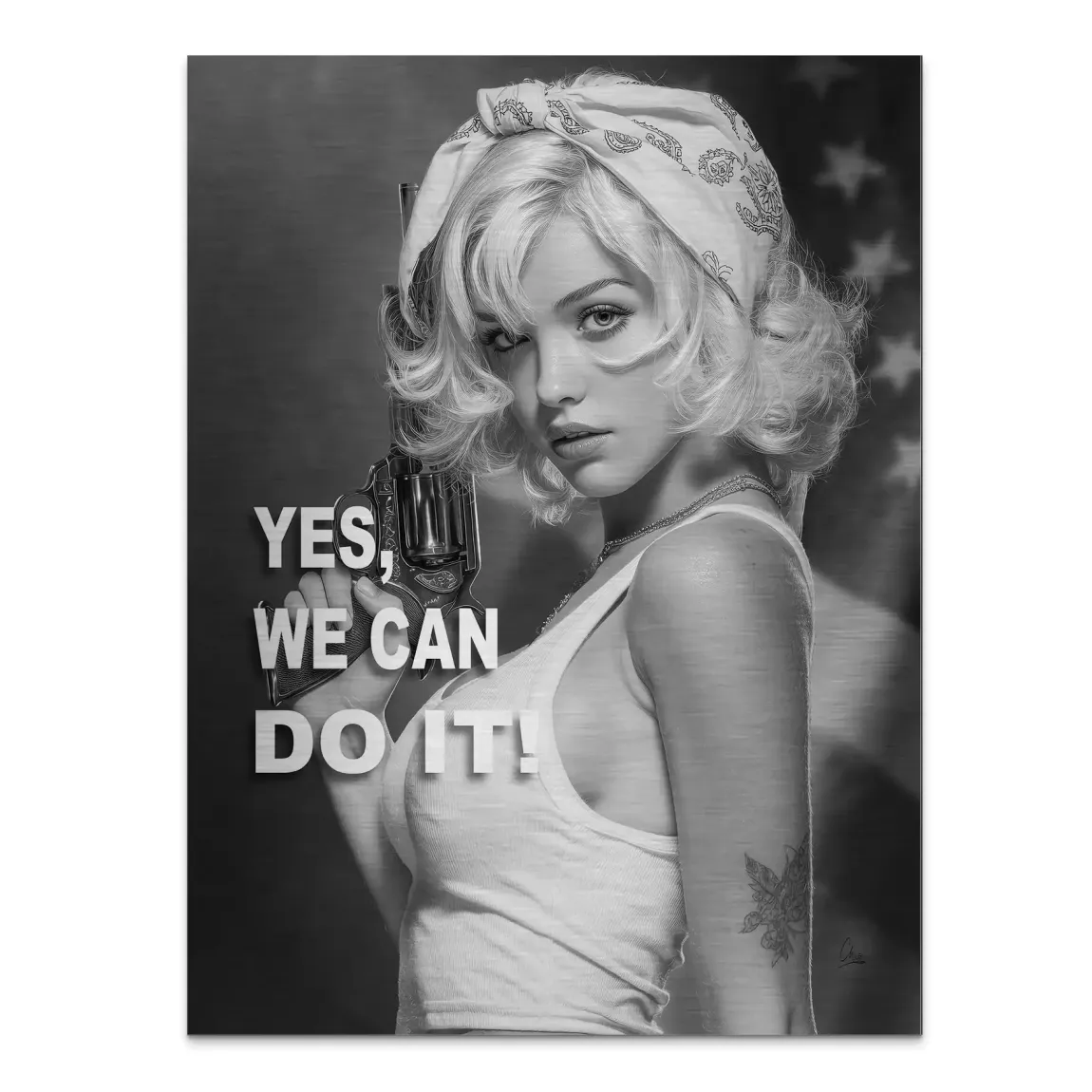 Yes we can Alu Gebürstet Bild