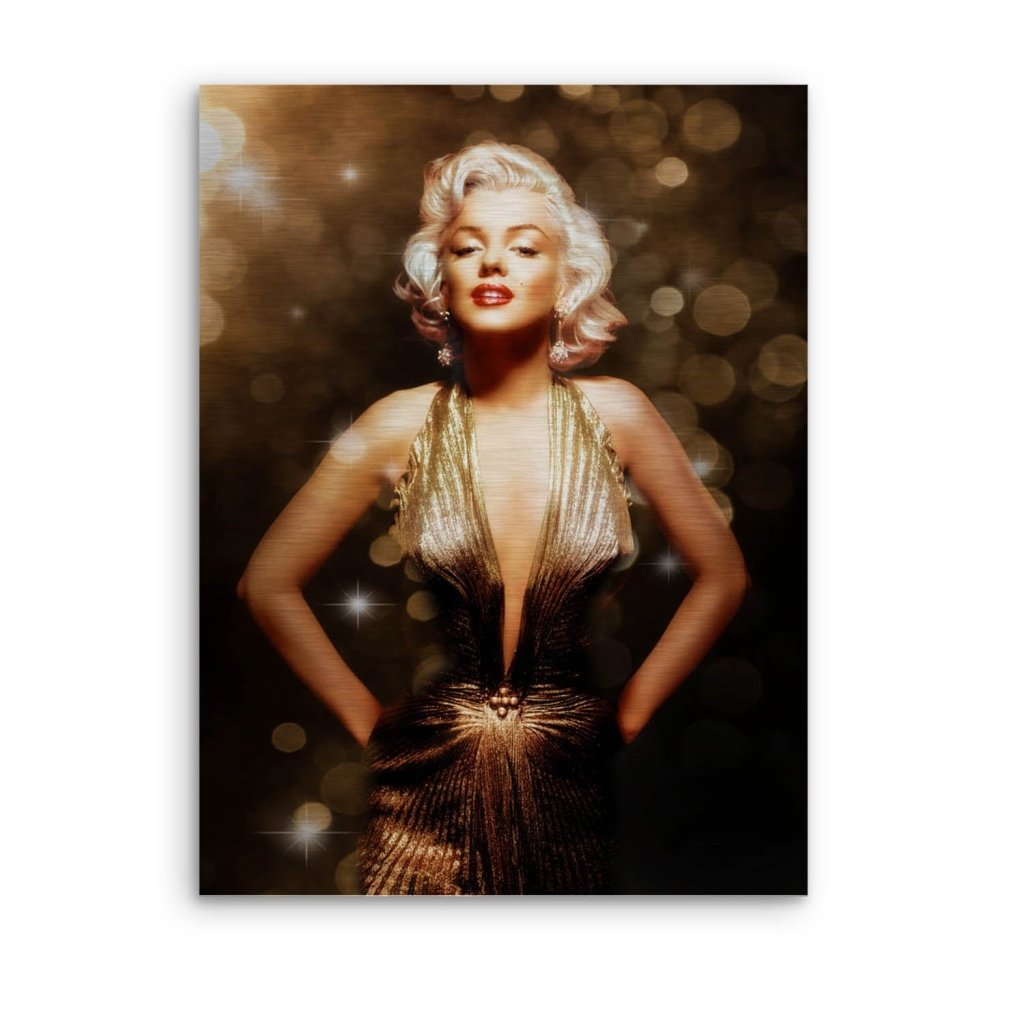 Marilyn Monroe Gold Style Alu Gebürstet Bild INGALERIE