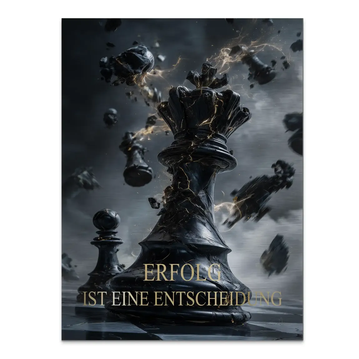 Schwarze Entscheidung Alu Gebürstet Bild