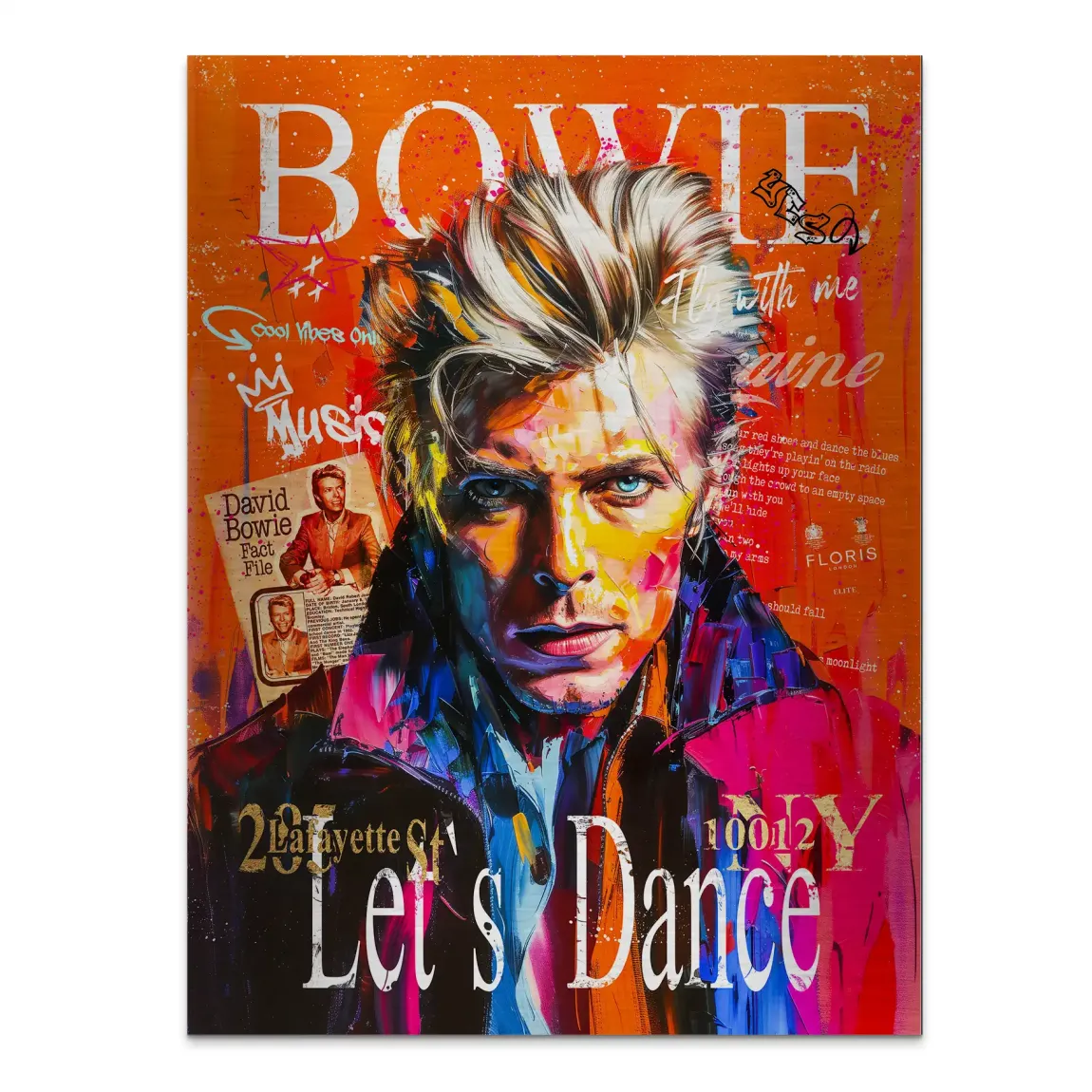 David Bowie Pop Art Vision Aludibond Gebürstet INGALERIE
