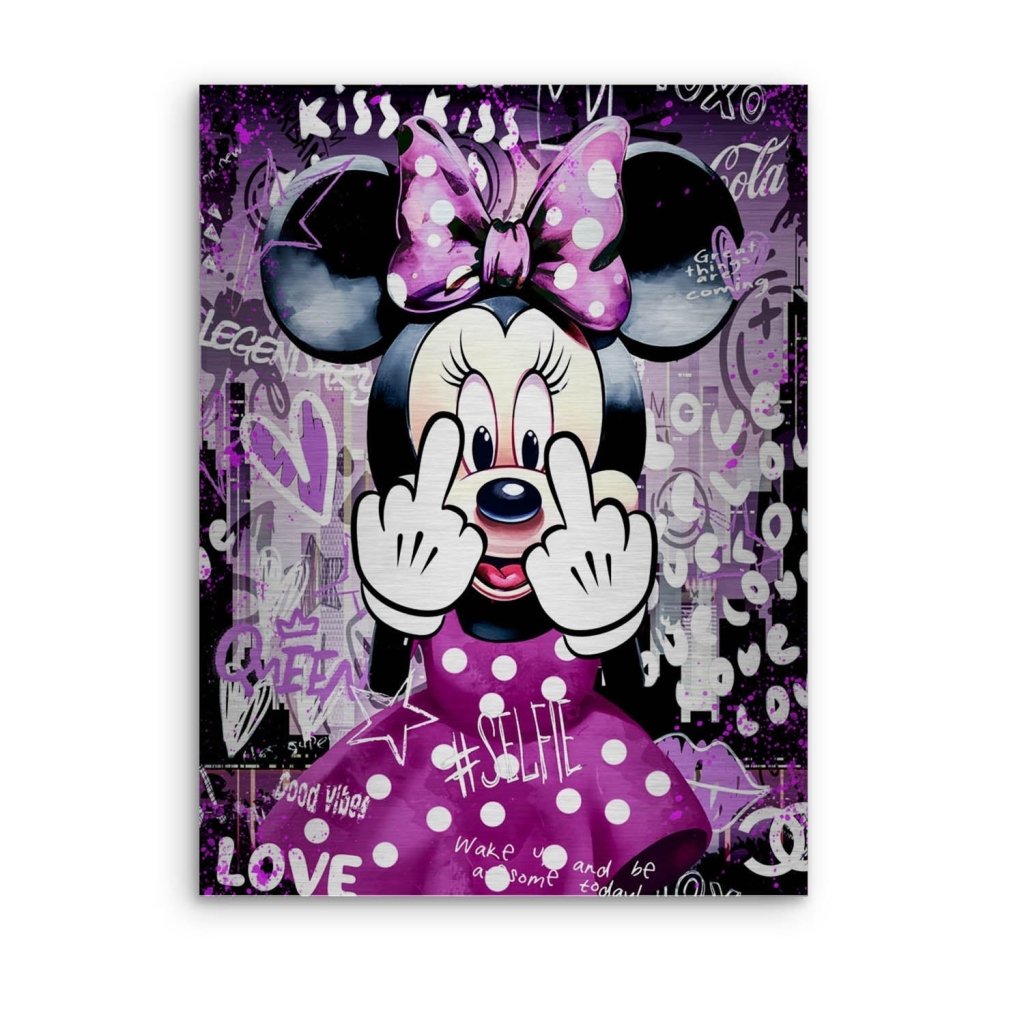 Bad Minnie Pop Art Alu Gebürstet Bild INGALERIE