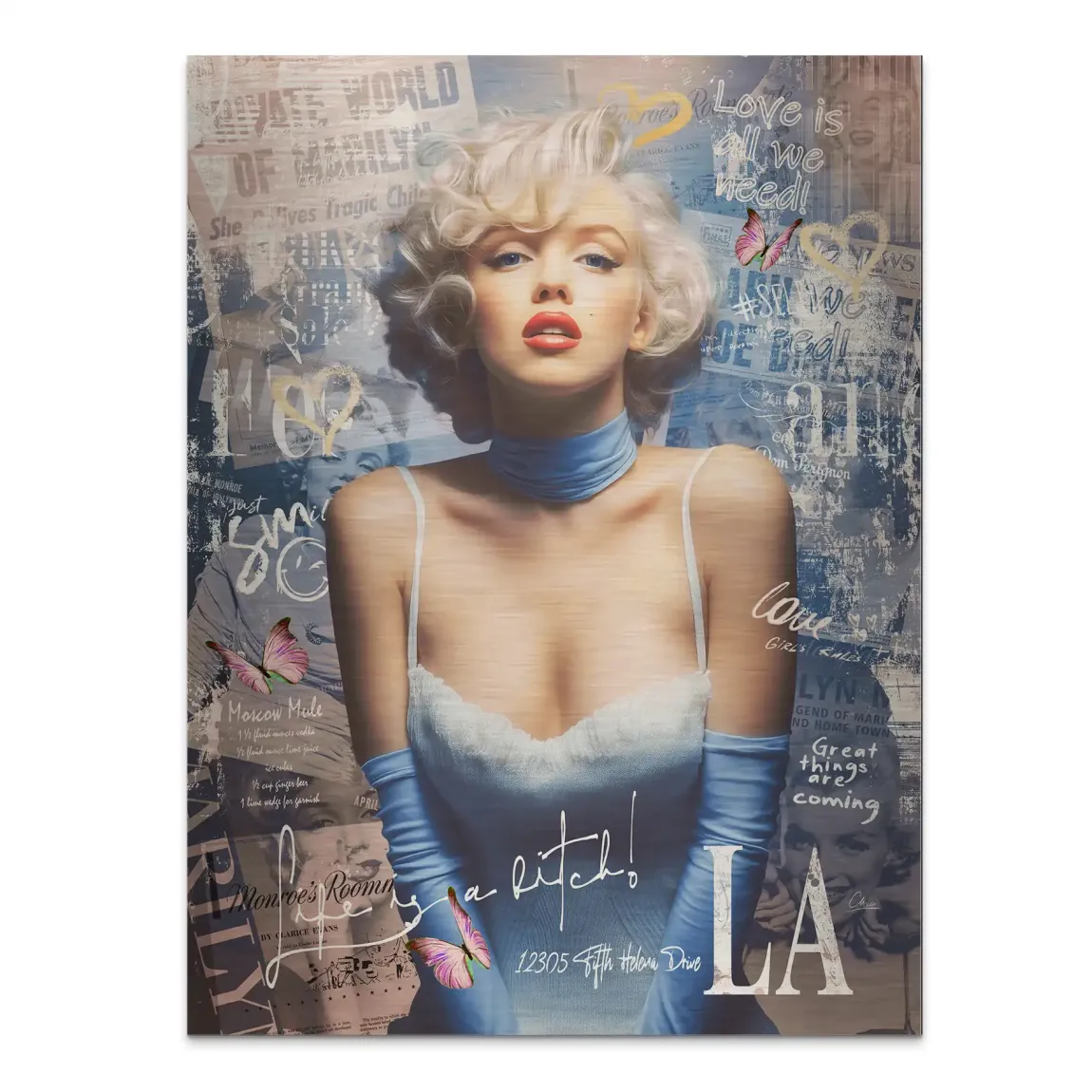 Marilyn Monroe Velvet Allure Aludibond Gebürstet