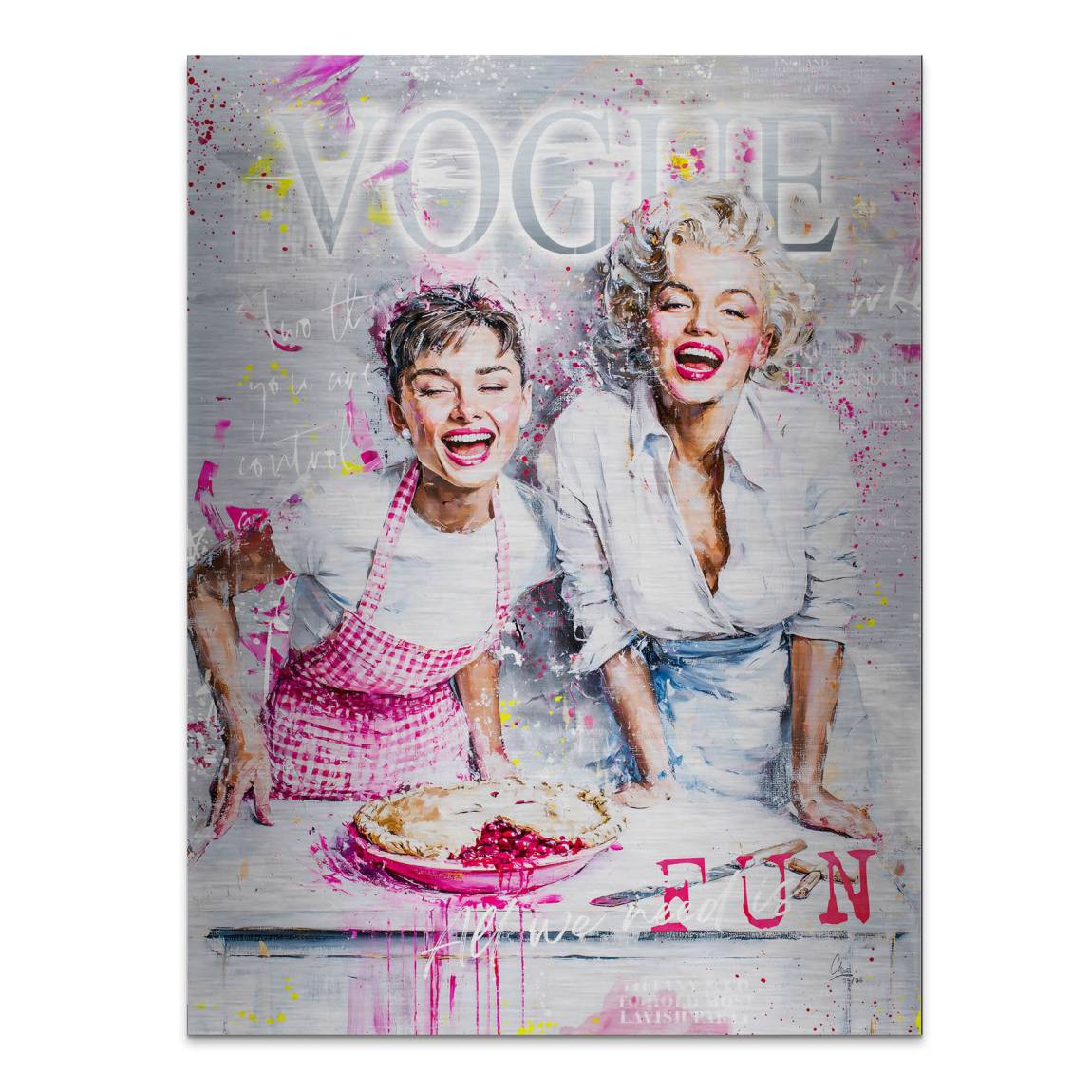 Audrey Marilyn Vogue Aluminiumbild gebürstet