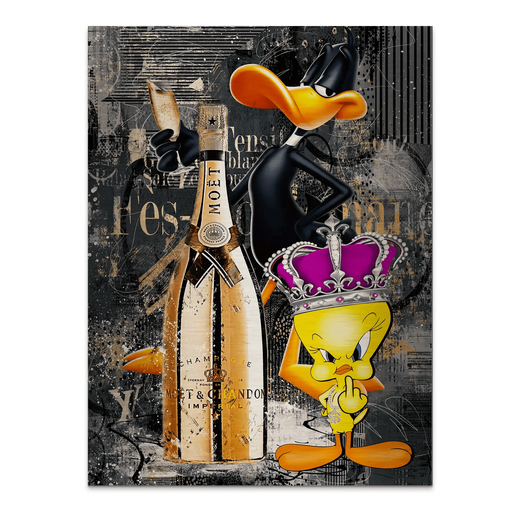 Duffy & Tweety Champagner Pop Art Aludibond Gebürstet INGALERIE