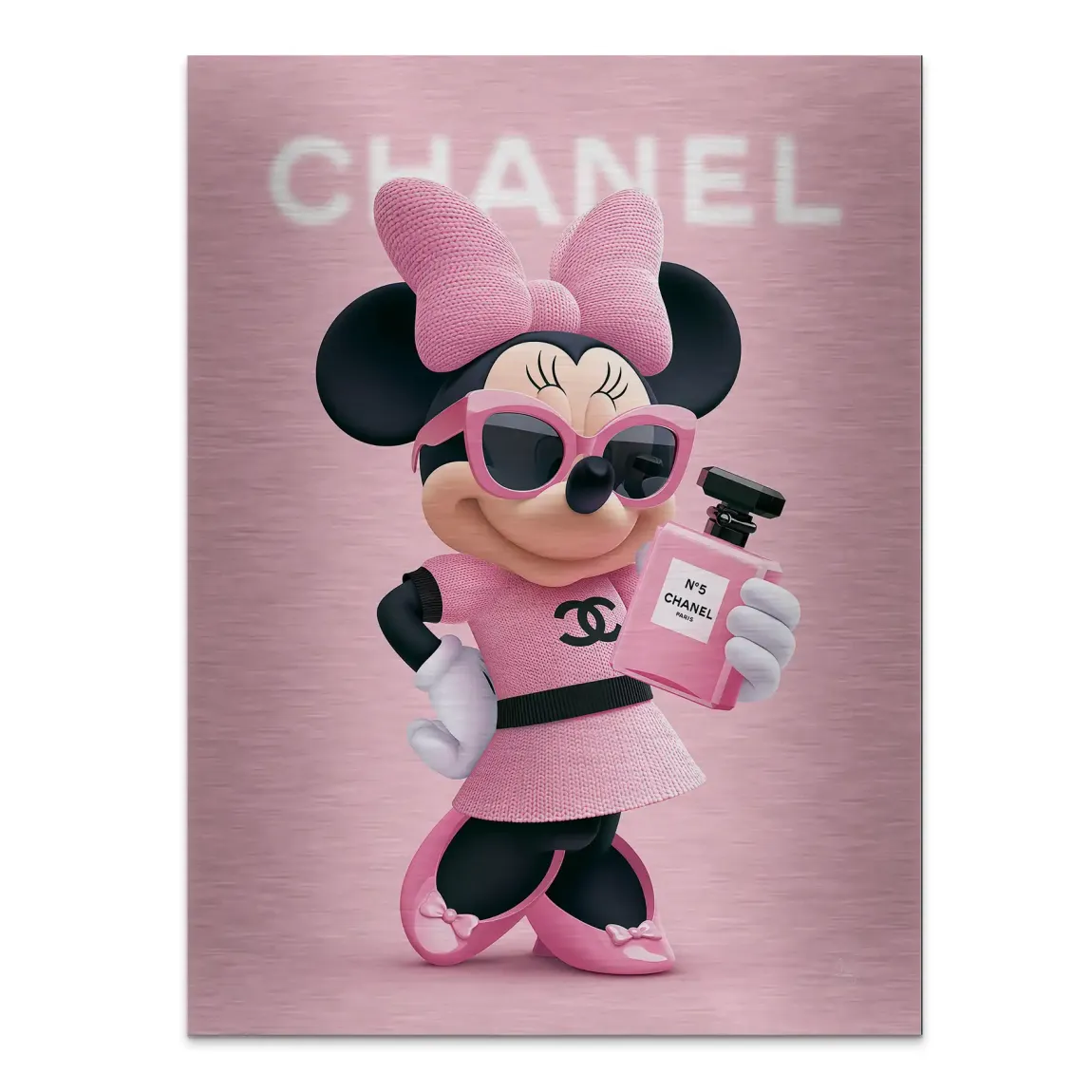 Minnie Rosé Chic Aluminiumbild gebürstet