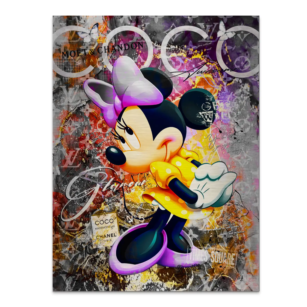 Minnie Maus Glamour Pop Art Alu Gebürstet INGALERIE