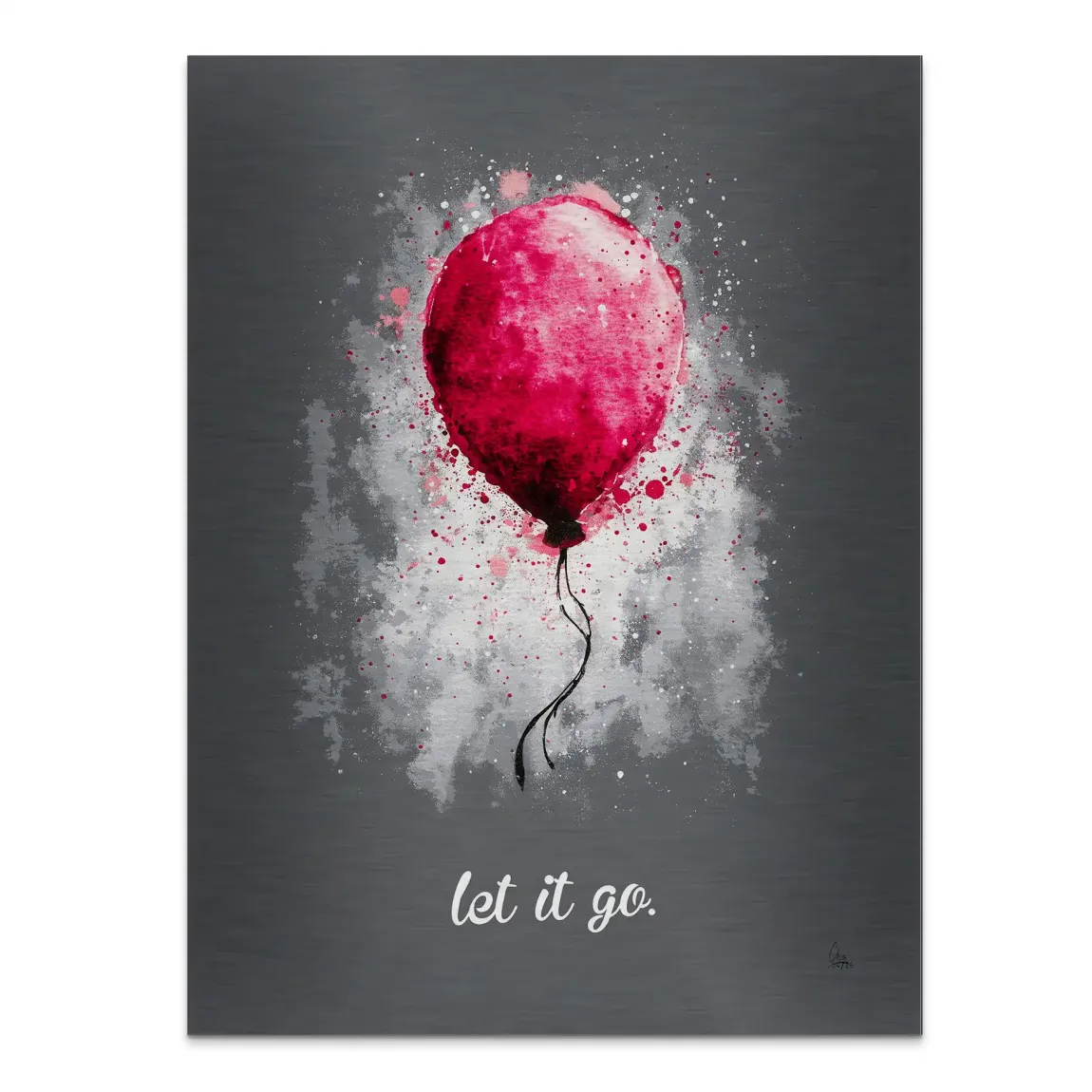 Let it go Ballon Aluminiumbild gebürstet