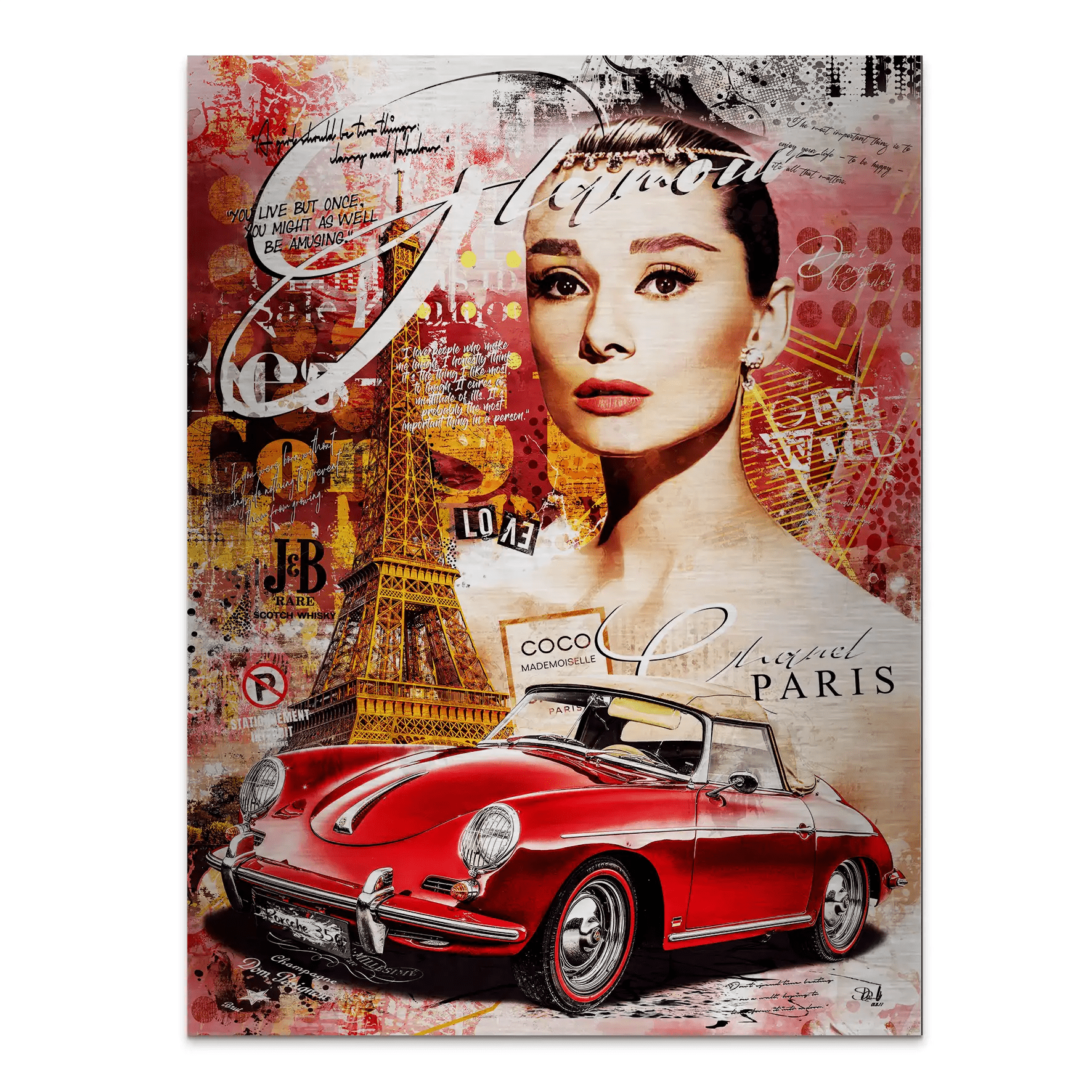 Audrey Paris Pop Art Aludibond Gebürstet INGALERIE