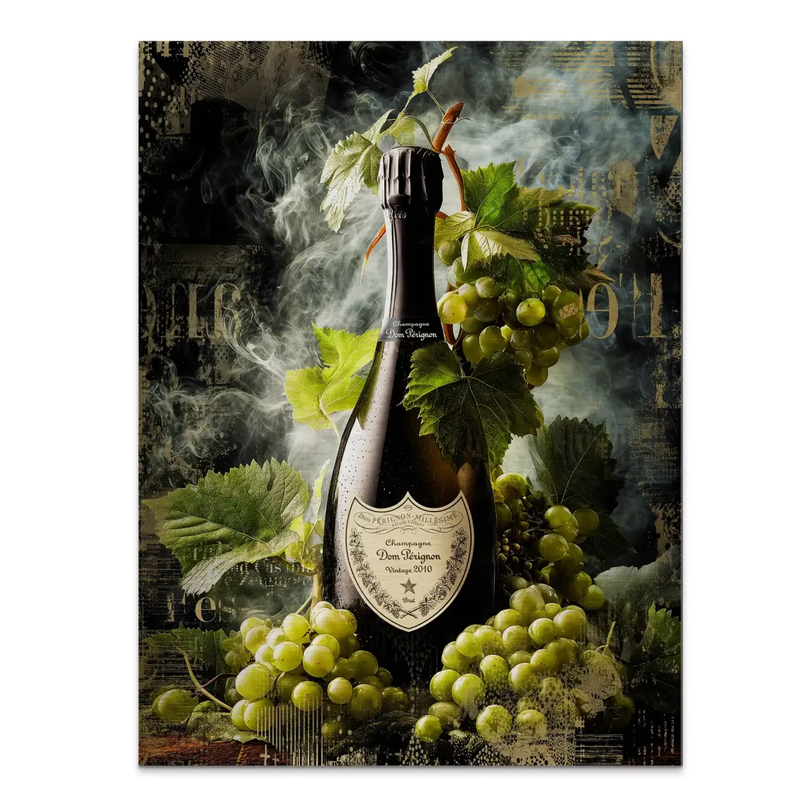Champagner Reben Aluminiumbild gebürstet