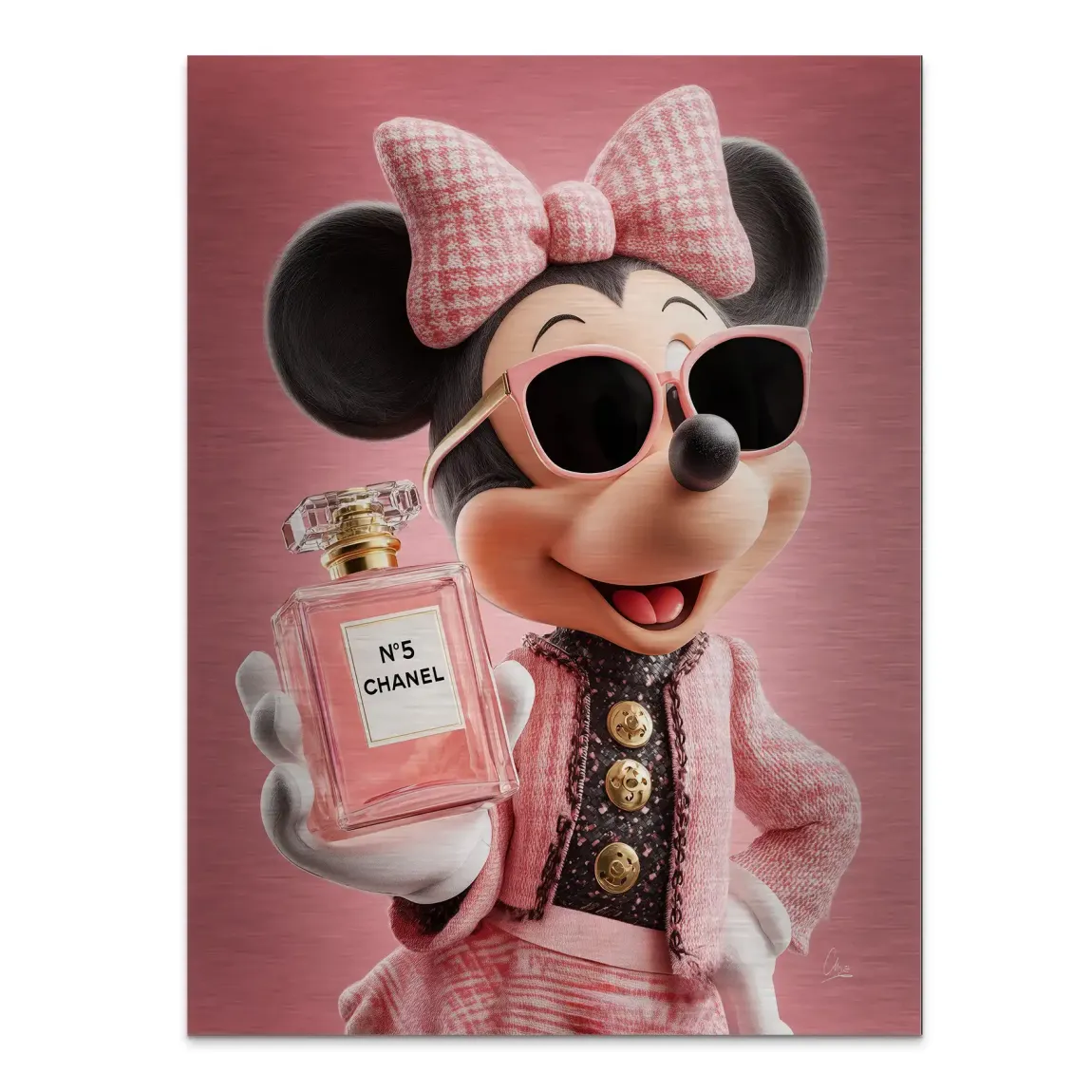 Paris Glam Minnie Maus Alu Gebürstet Bild