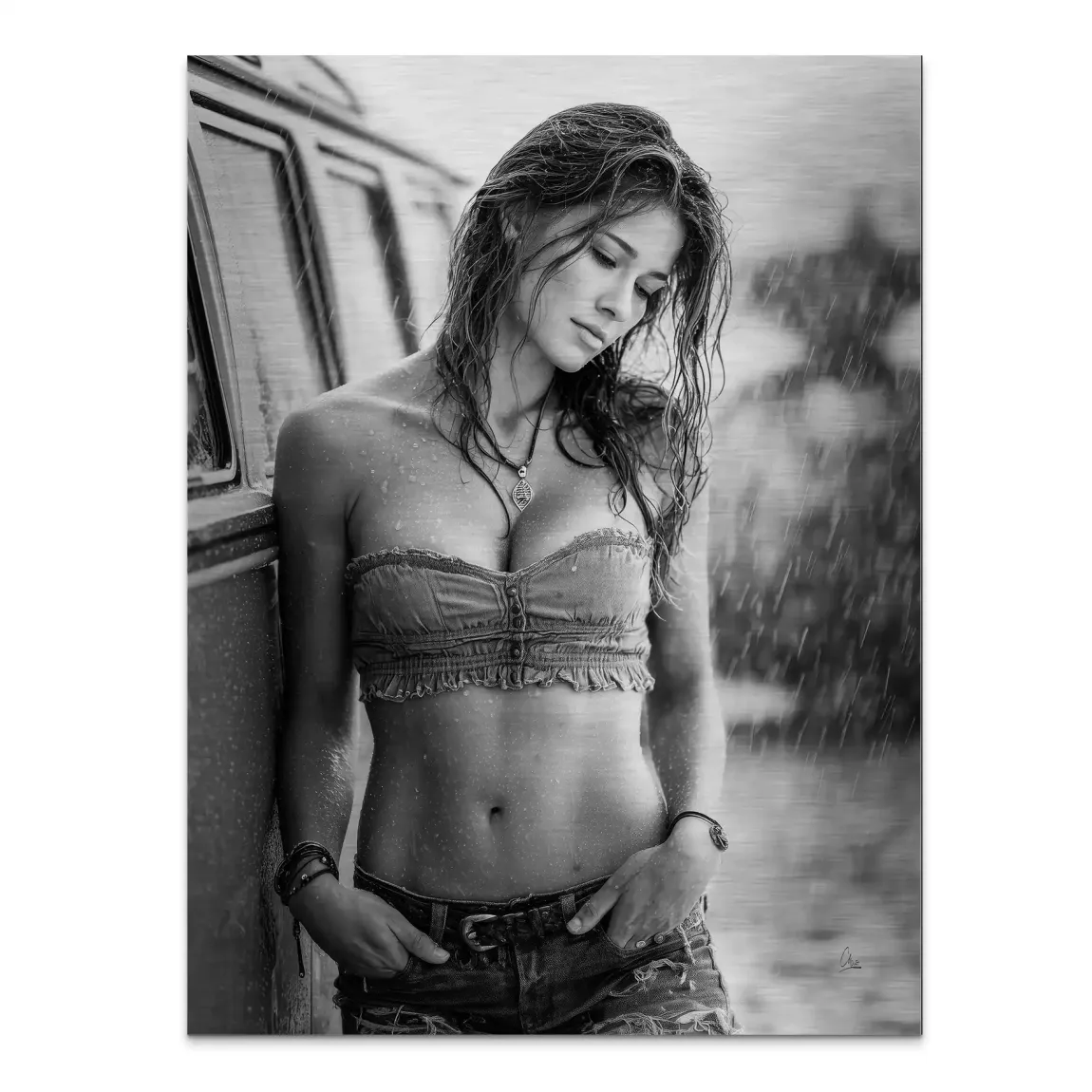 Summer Rain Alu Gebürstet Bild