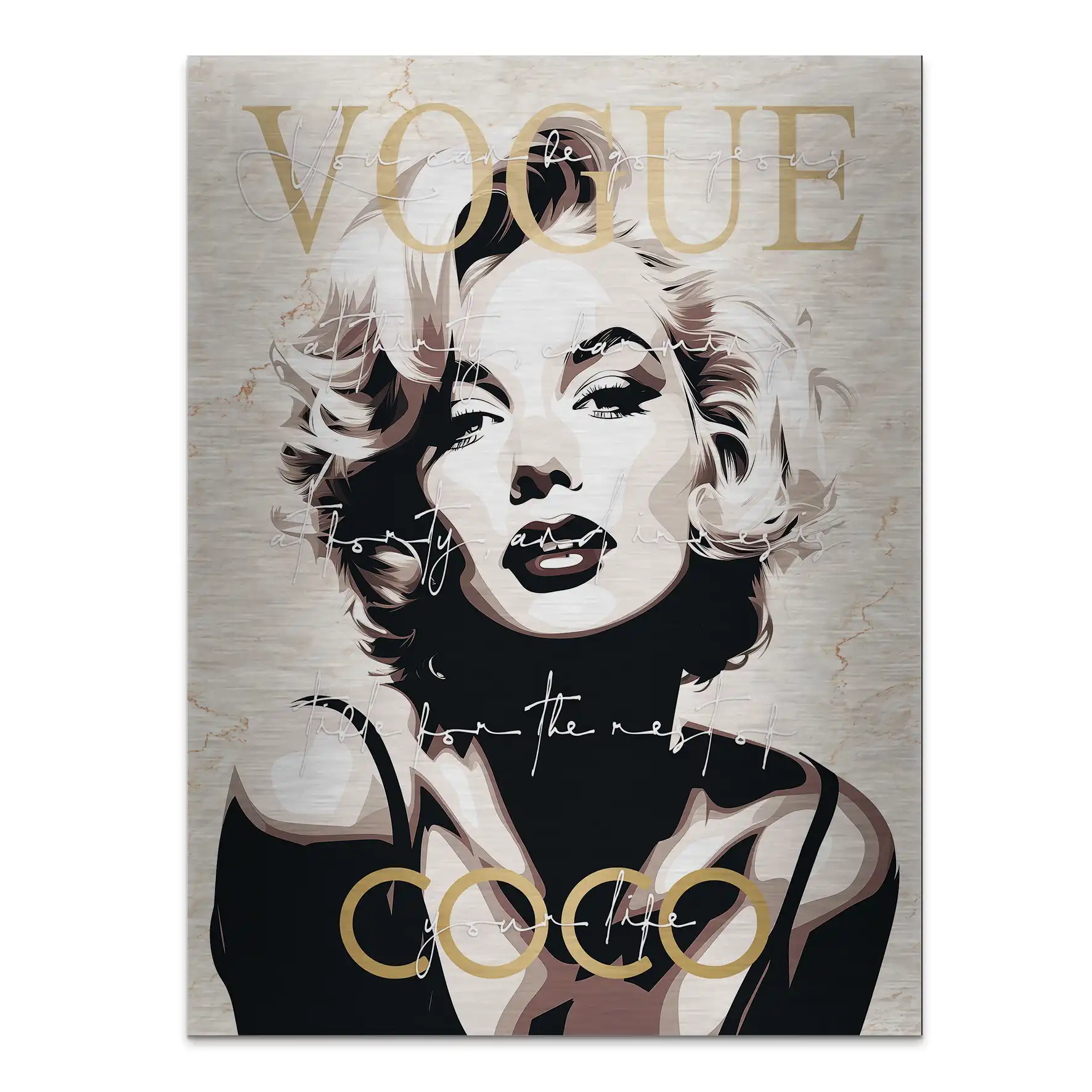 Marilyn Monroe Vogue Coco Aludibond Gebürstet INGALERIE