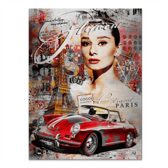 Audrey Porsche Pop Art Aludibond Gebürstet