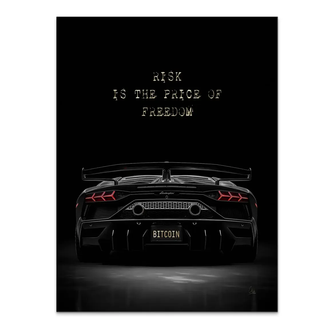 Lambo Bitcoin Alu Gebürstet Bild