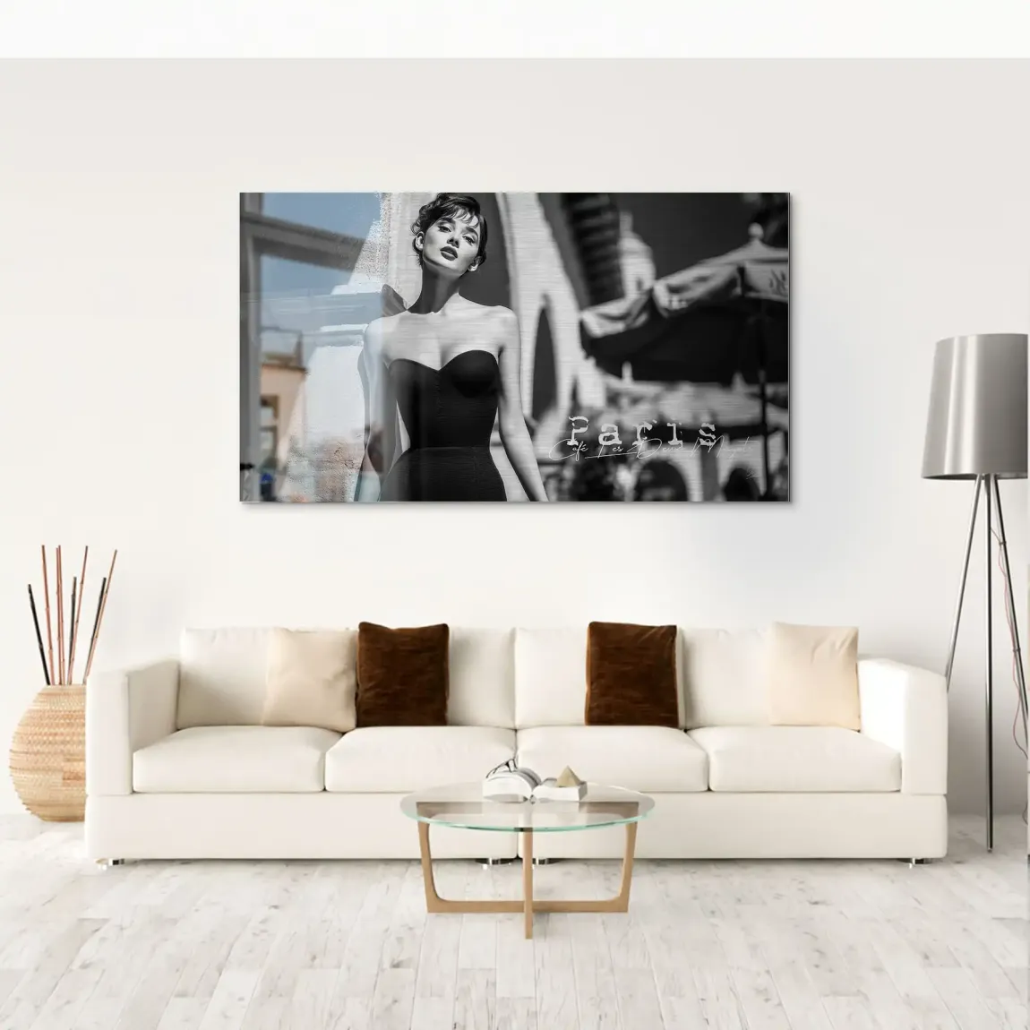 Audrey Hepburn Paris Cafe Alu Gebürstet