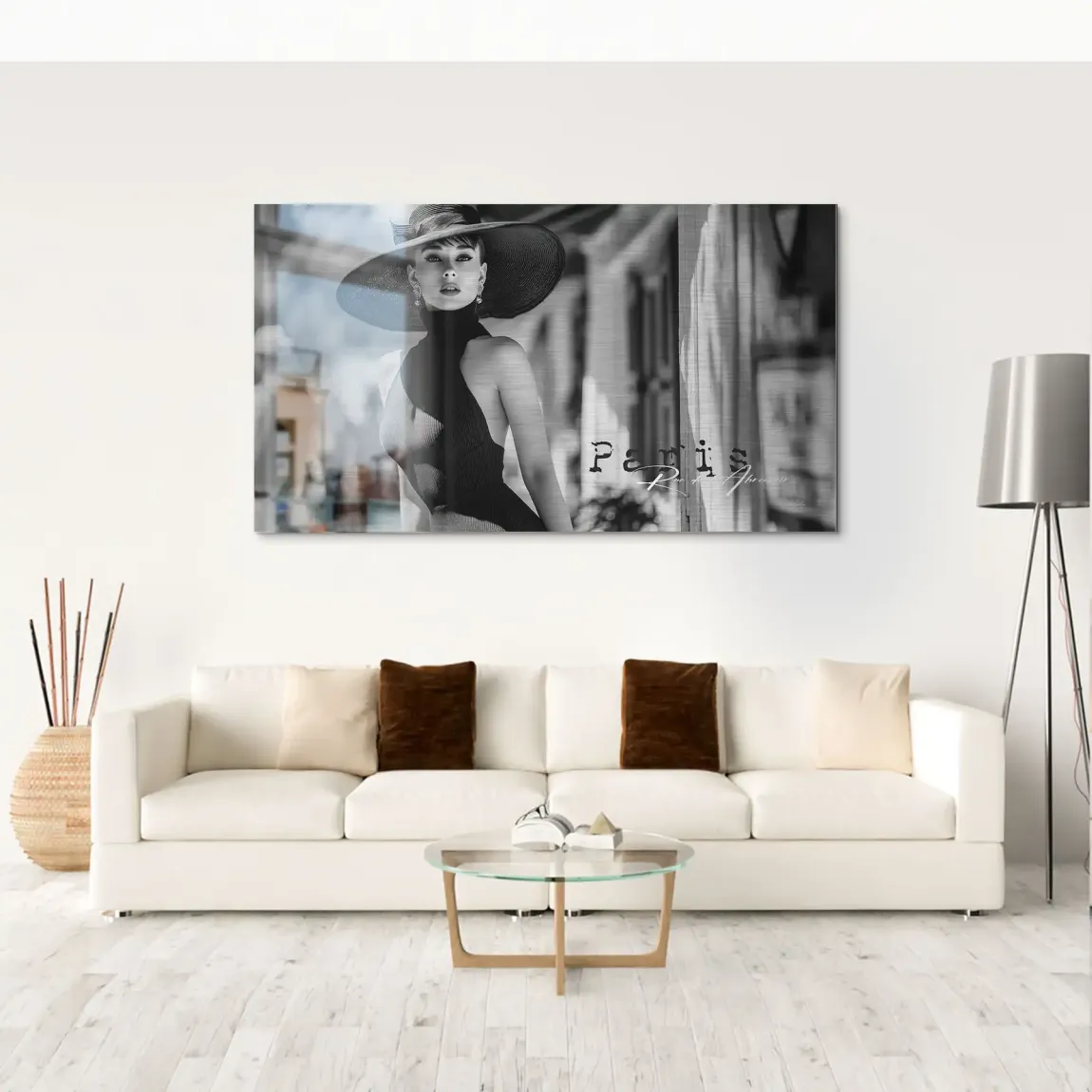 Audrey Hepburn Paris City Life Alu Gebürstet