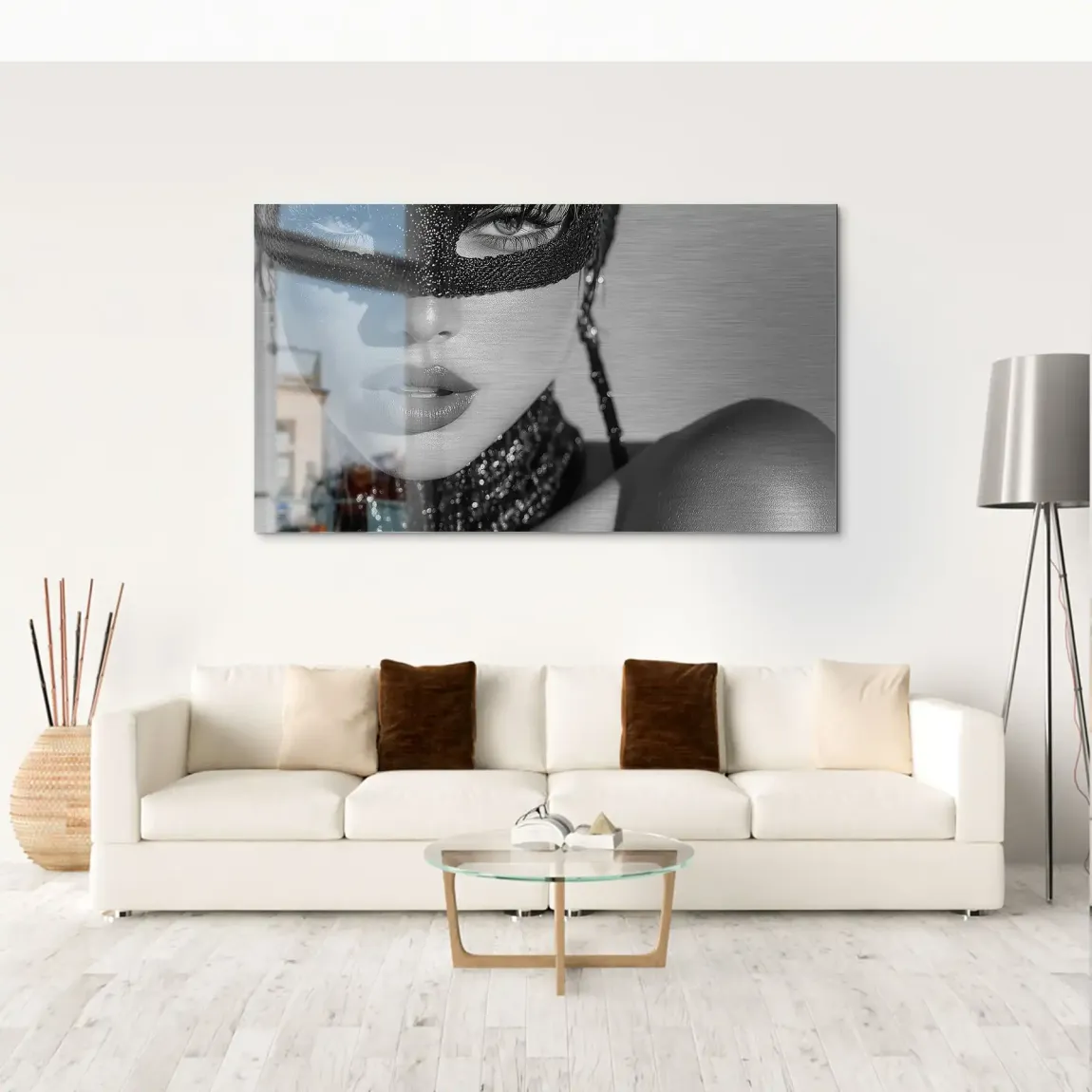 Masked Beauty Noir Art Alu Gebürstet