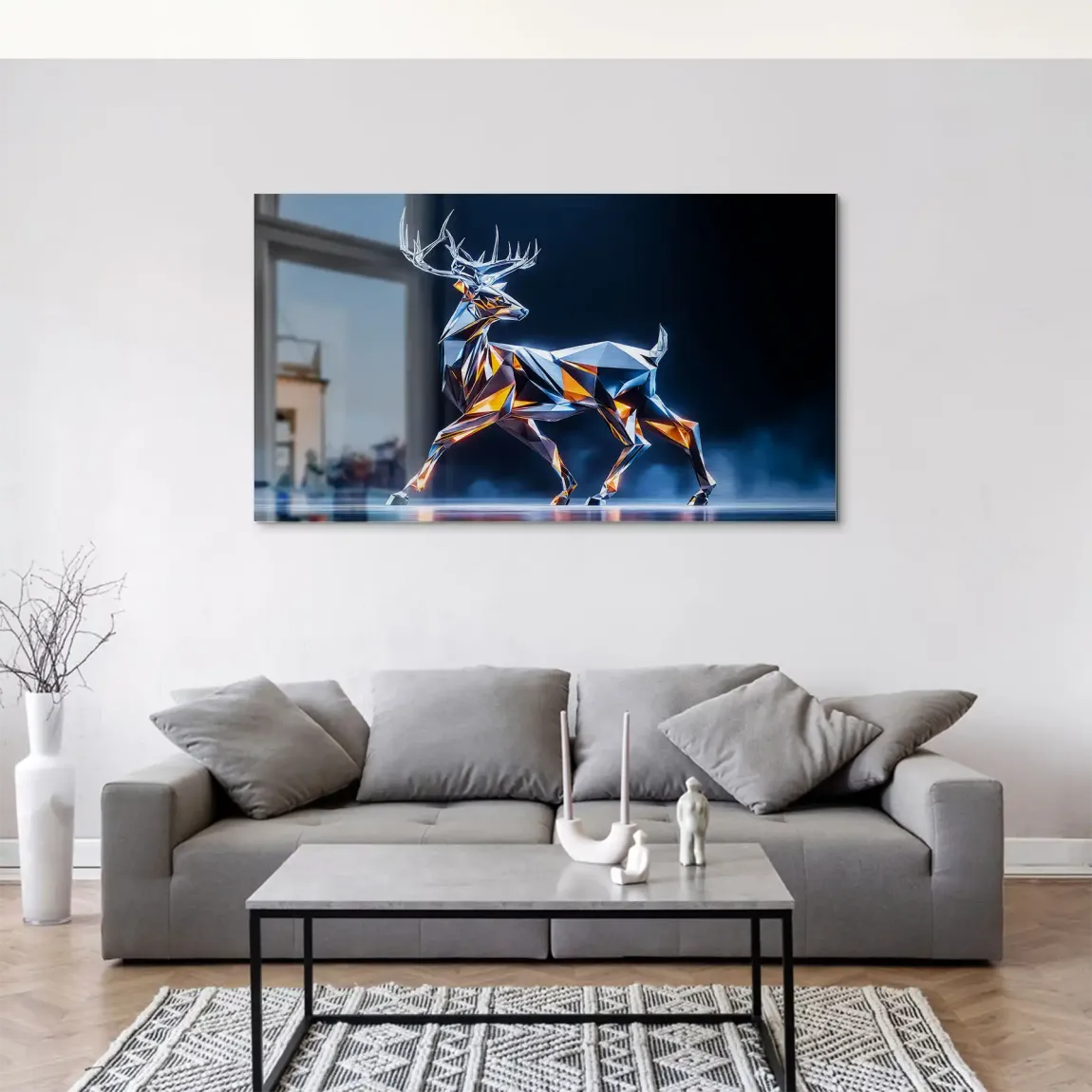 Kristall Hirsch Alu Gebürstet