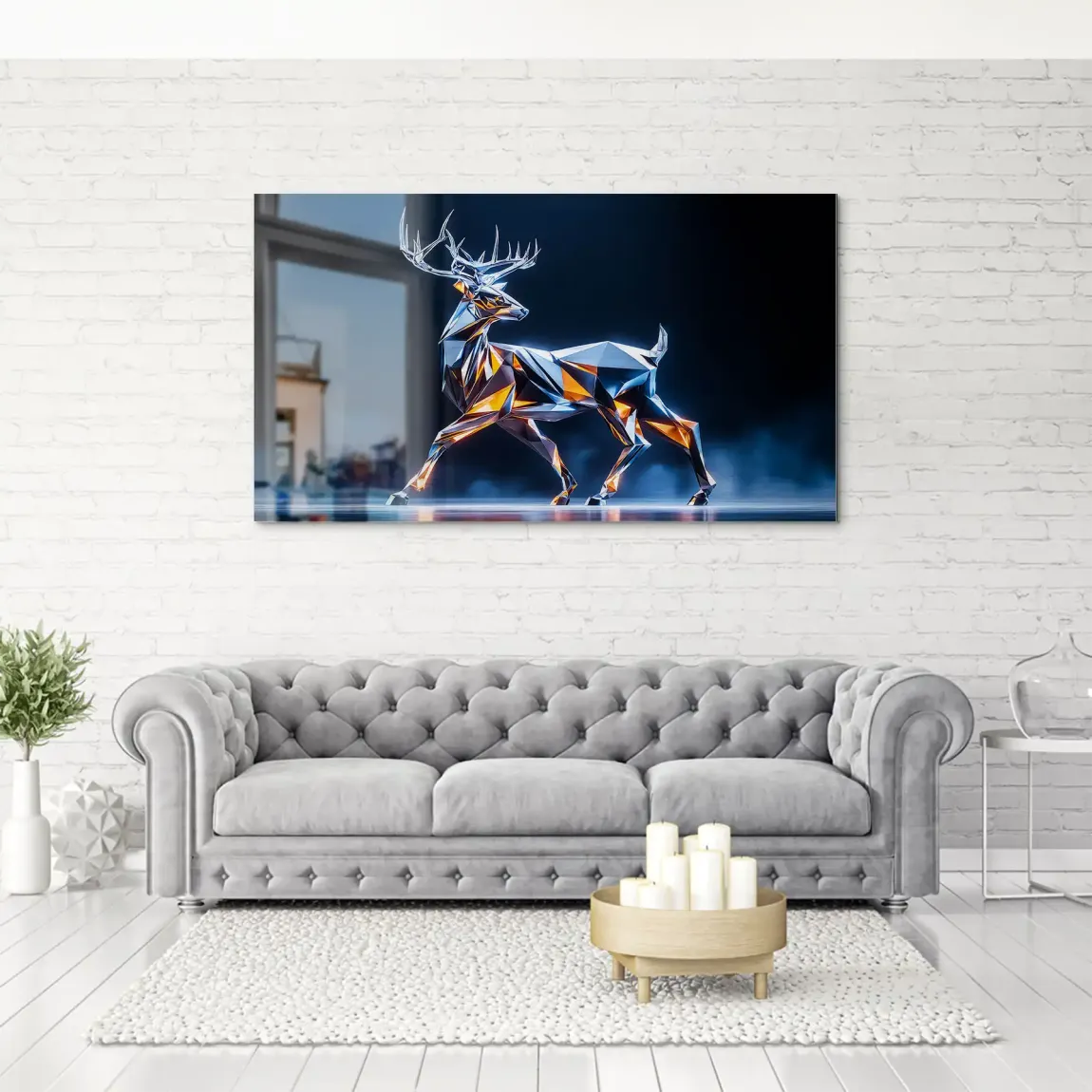 Kristall Hirsch Alu Gebürstet