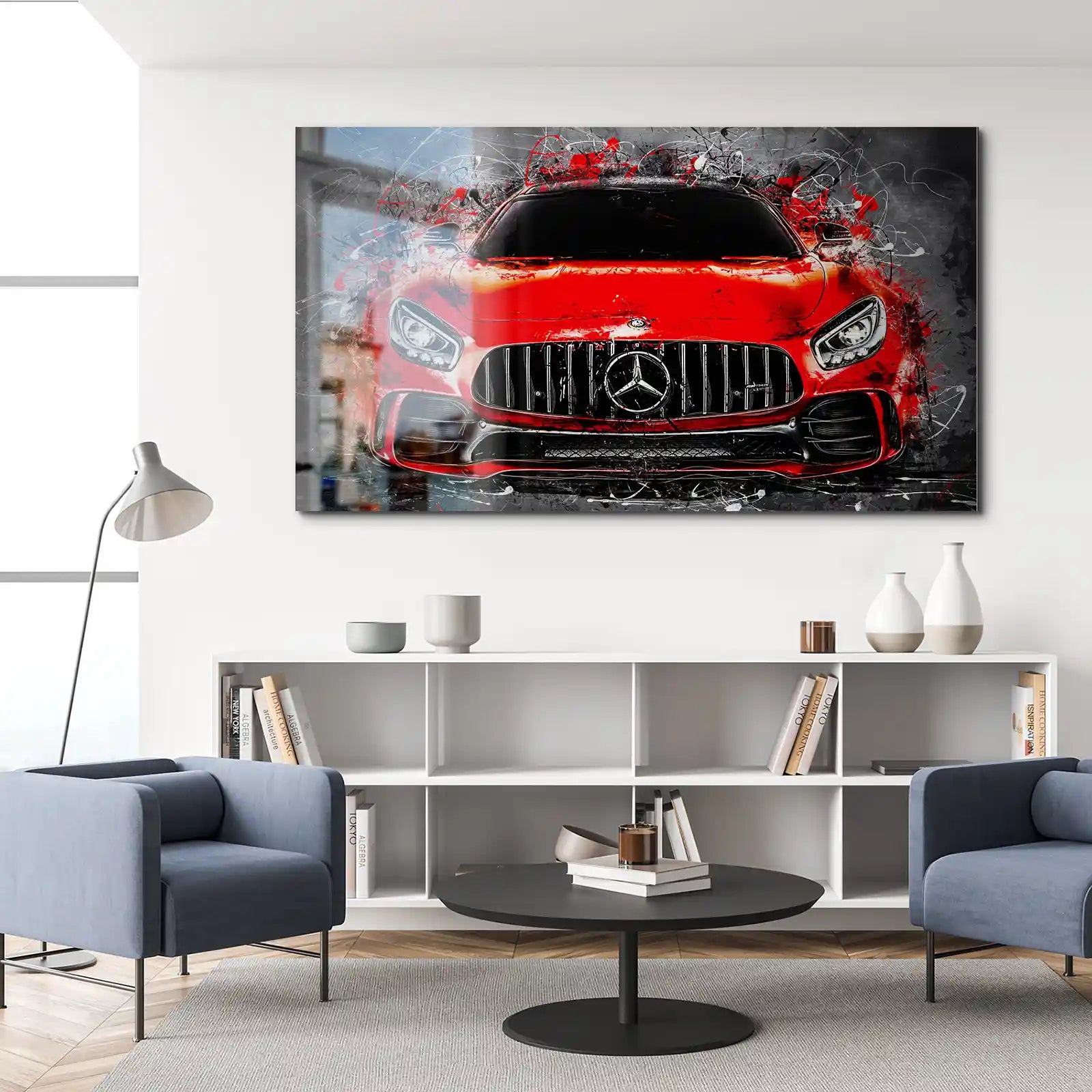 Mercedes AMG GT Abstrakt Rot Alu Gebürstet Bild INGALERIE