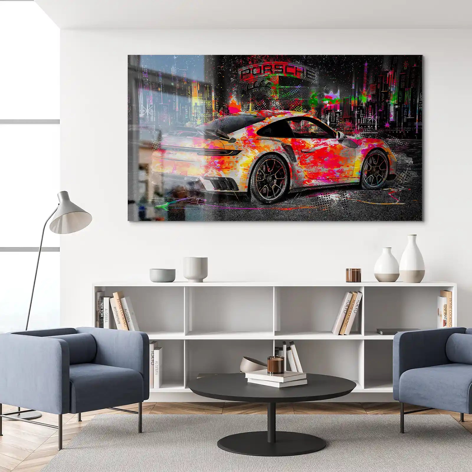 Porsche 911 Turbo Pop Art Style Alu Gebürstet INGALERIE