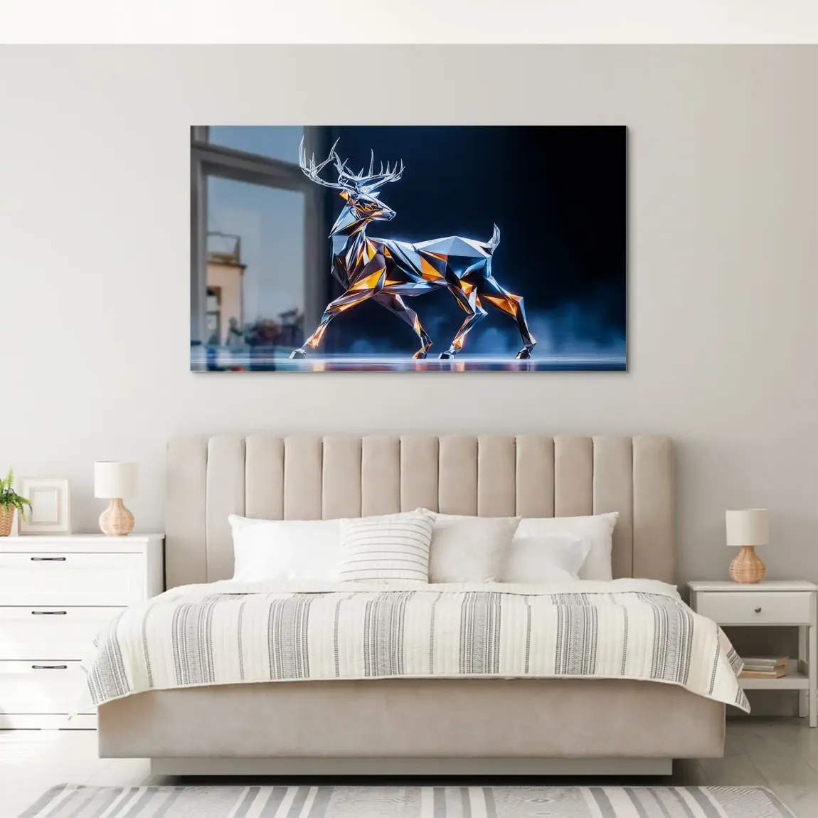 Kristall Hirsch Alu Gebürstet