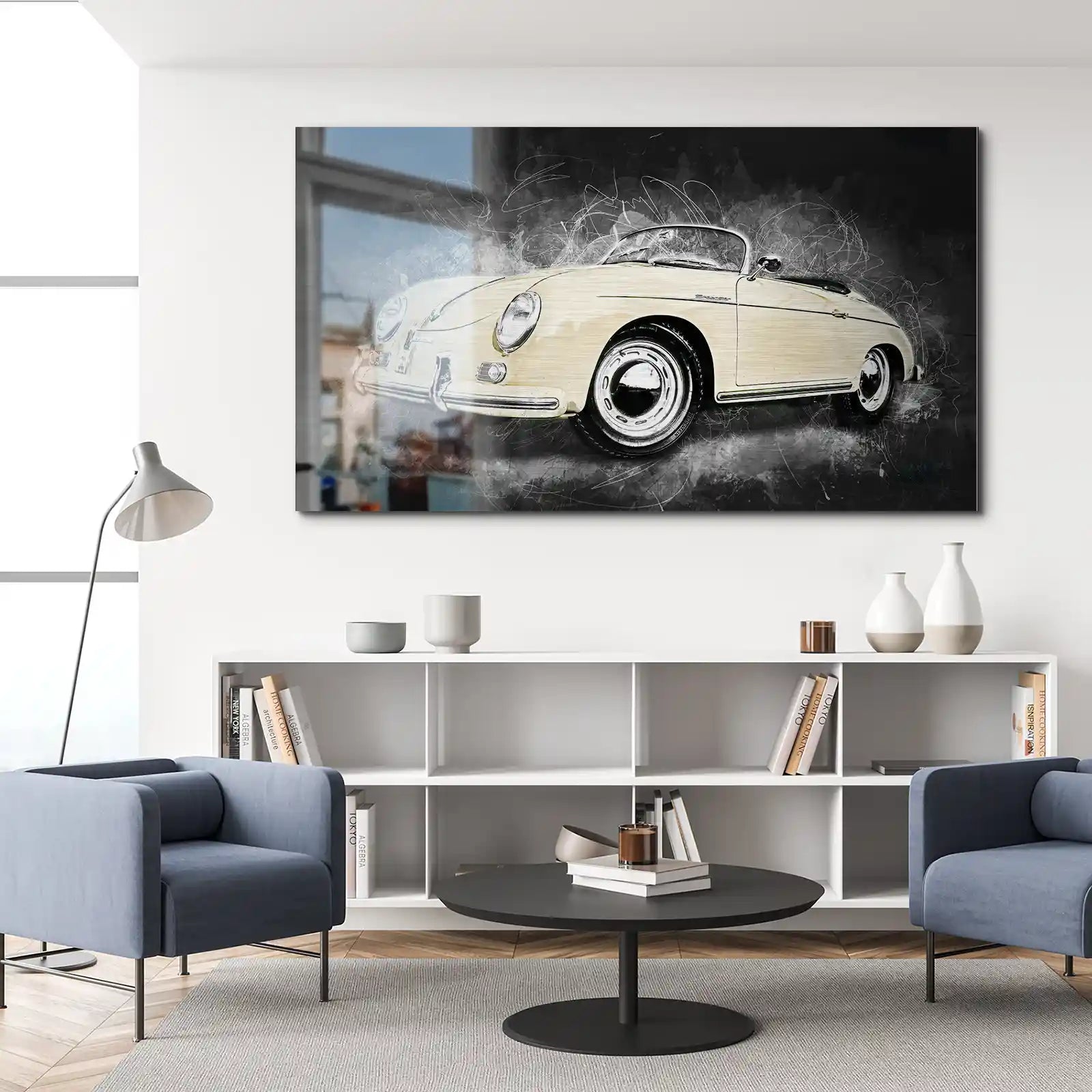 Retro Porsche Speedster Abstrakt Style Alu Gebürstet INGALERIE