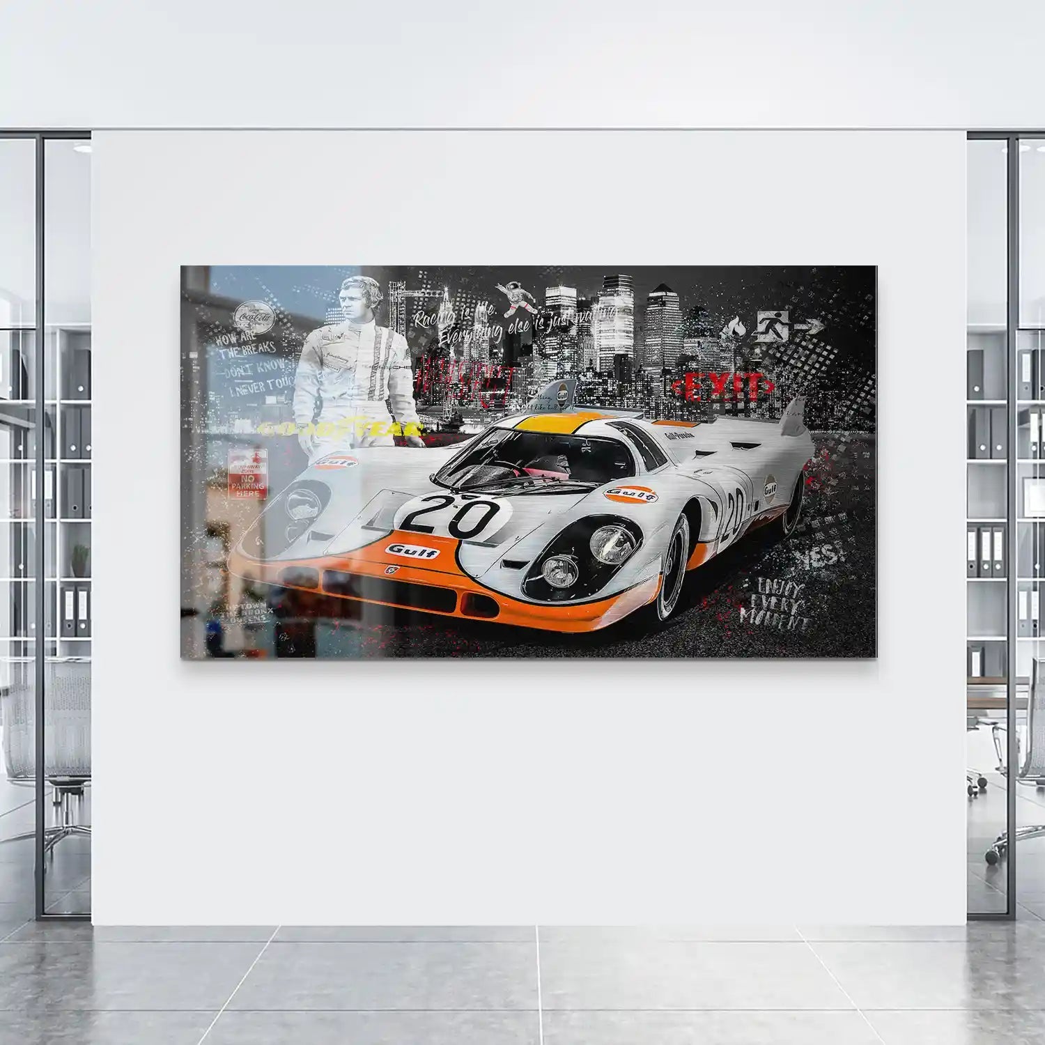 Steve McQueen Porsche 917 Black Style Alu Gebürstet INGALERIE