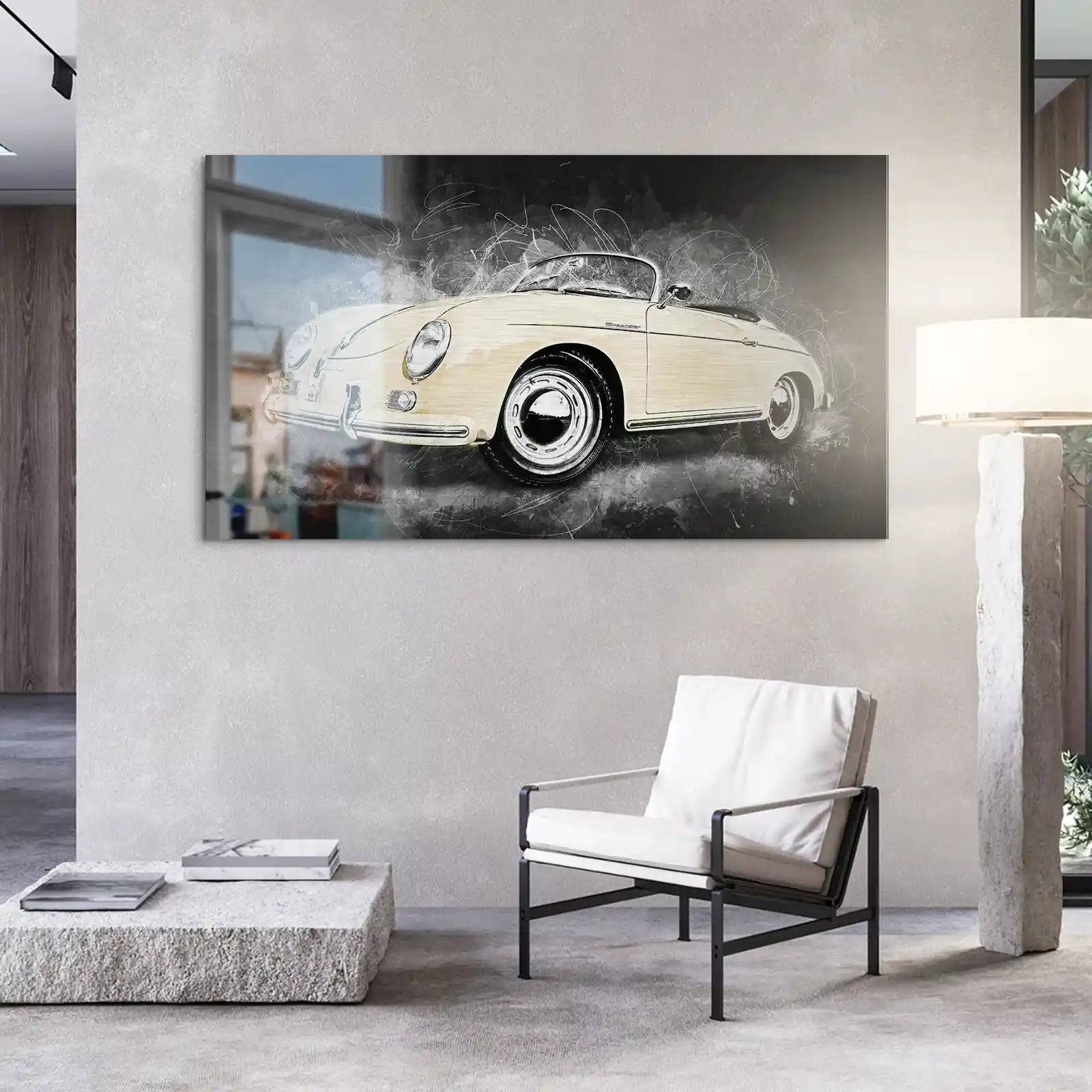 Retro Porsche Speedster Abstrakt Style Alu Gebürstet INGALERIE