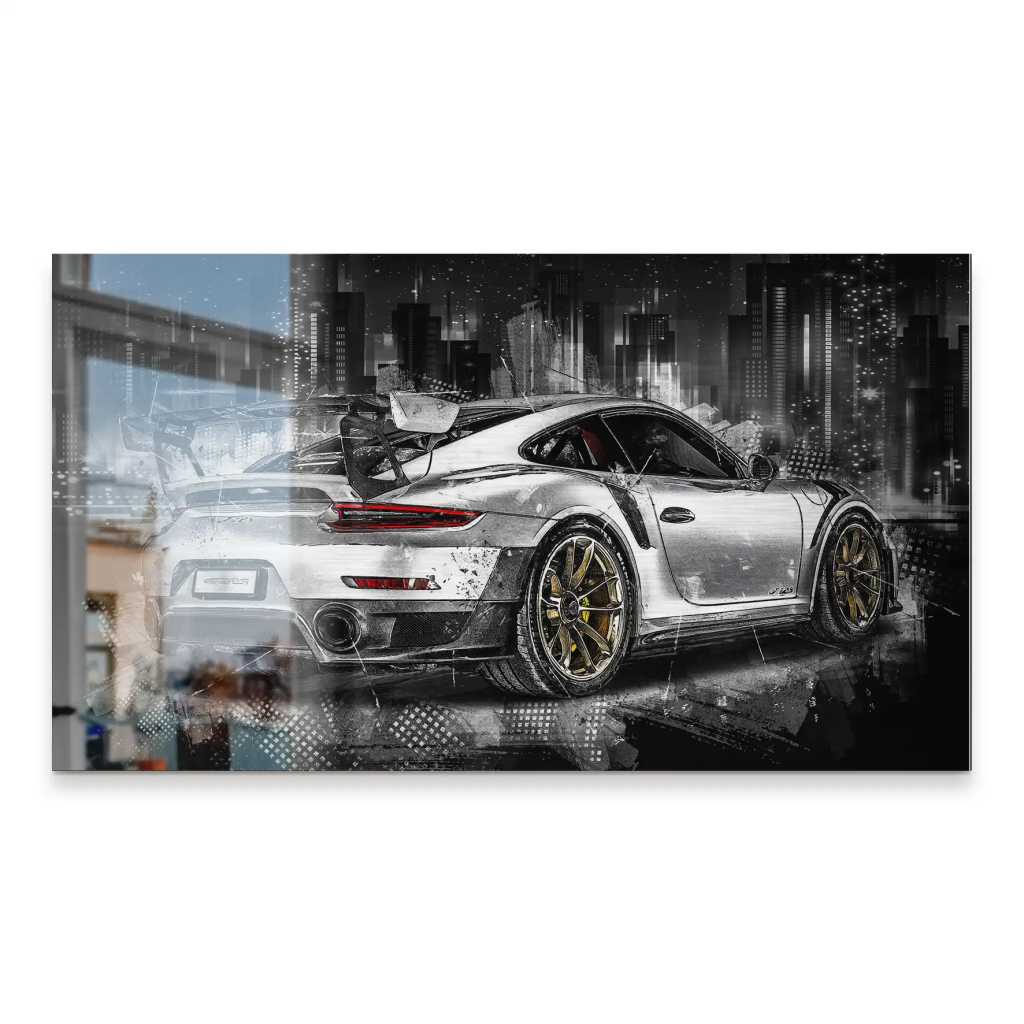 Porsche GT2 RS Abstrakt Alu Gebürstet - INGALERIE