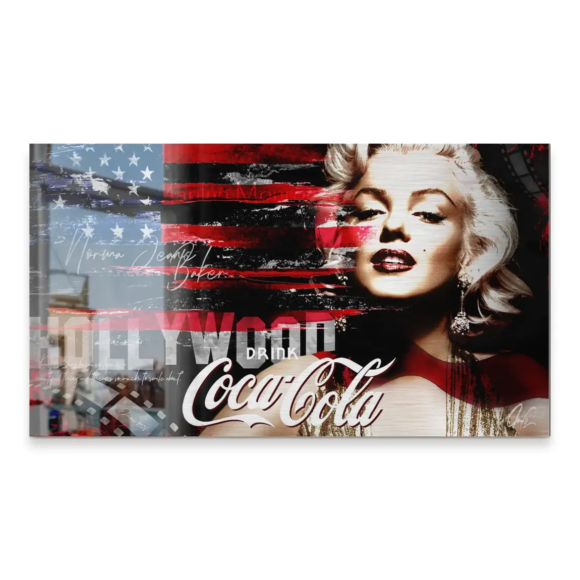 Marilyn Hollywood Glamour Alu Gebürstet