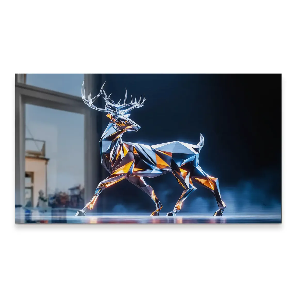 Kristall Hirsch Alu Gebürstet