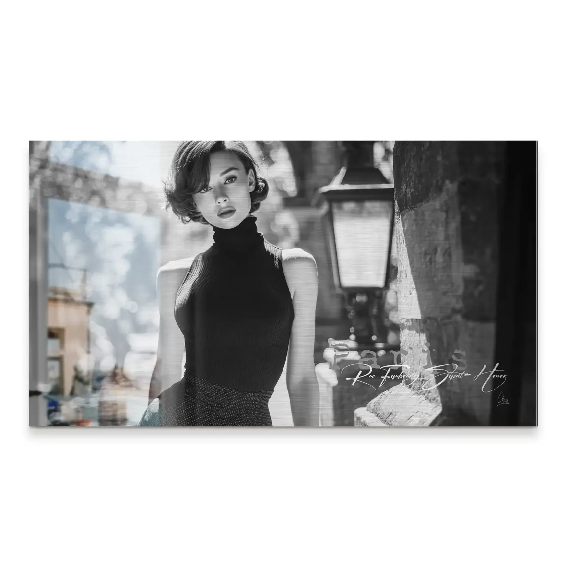 Audrey Hepburn Paris Elegance Alu Gebürstet