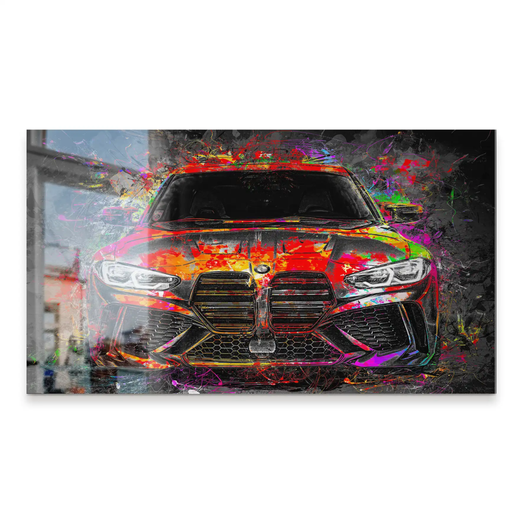 BMW M4 Pop Art Style Alu Gebürstet INGALERIE