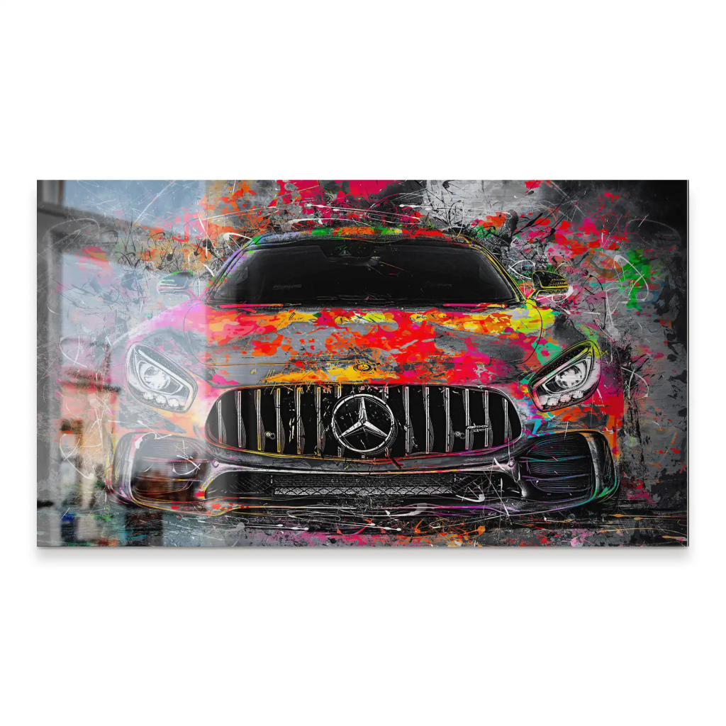 Mercedes AMG GT Pop Art Style Alu Gebürstet INGALERIE