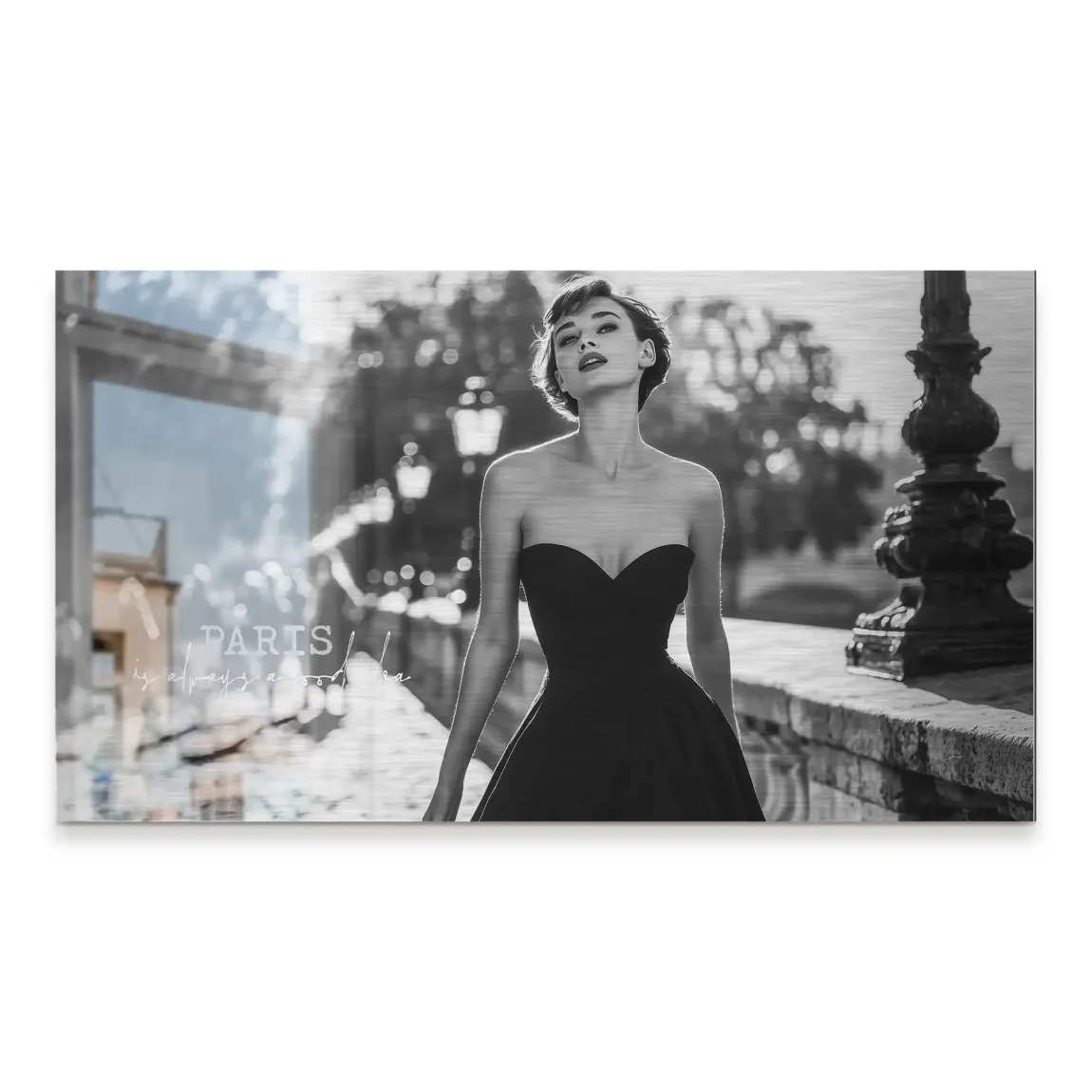 Audrey walk in Paris Alu Gebürstet