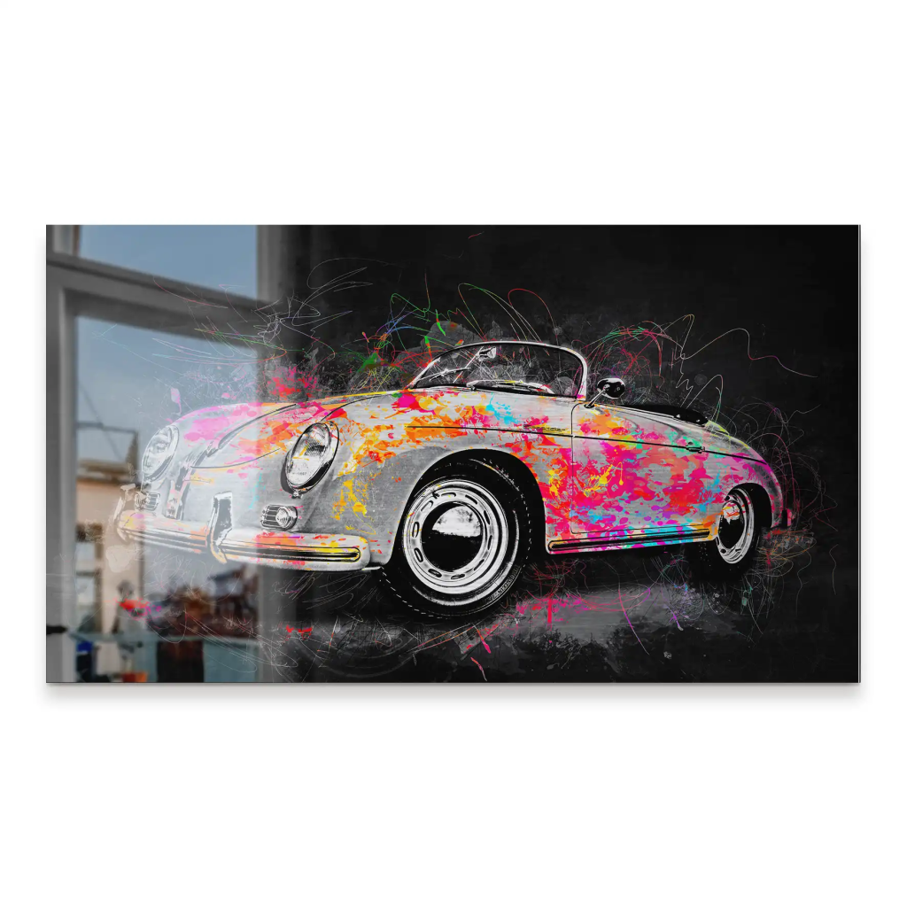 Porsche Speedster Pop Art Style Alu Gebürstet INGALERIE