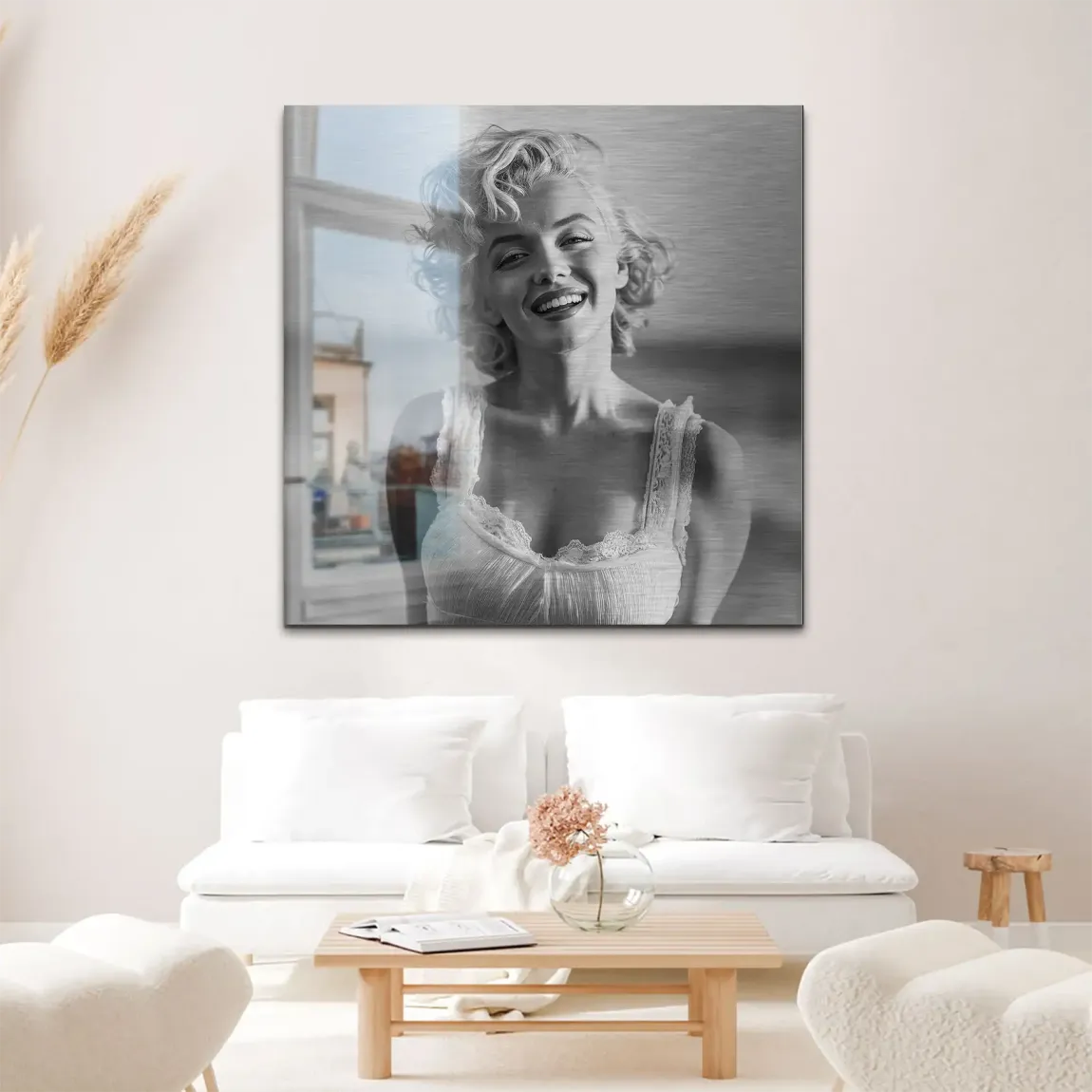 Marilyn Monroe Summer Beach Alu Gebürstet Bild