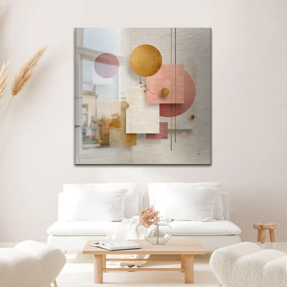 Golden Geometry Alu Gebürstet Bild