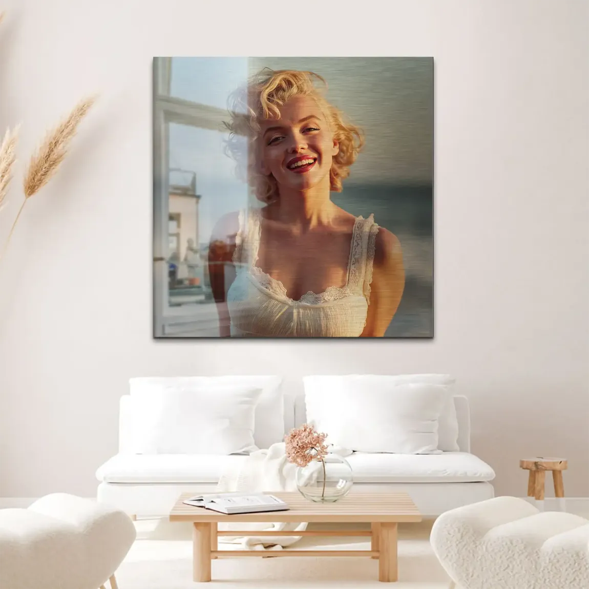 Marilyn Monroe Summer Sun Alu Gebürstet Bild