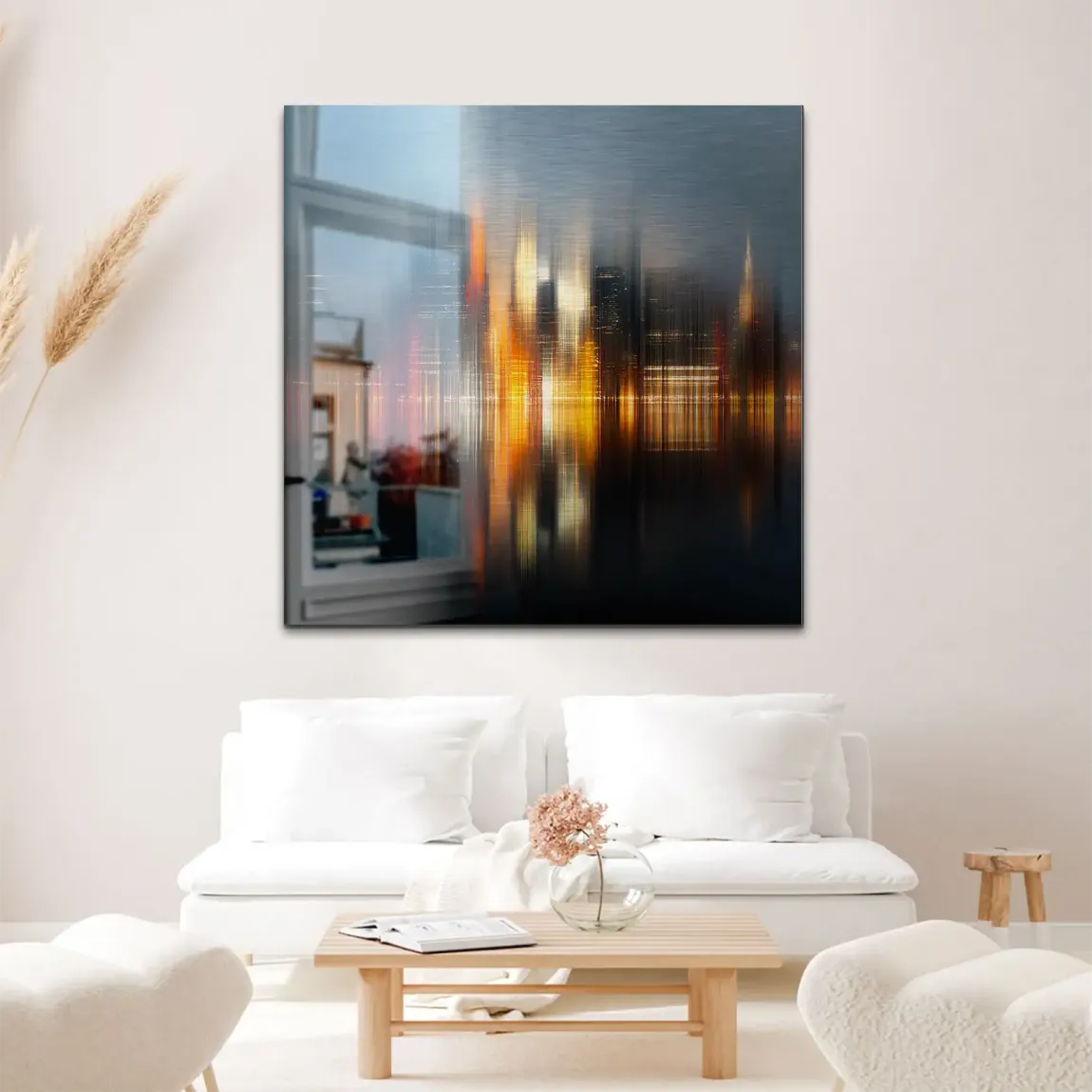 New York abstrakt Lights Alu Gebürstet Bild