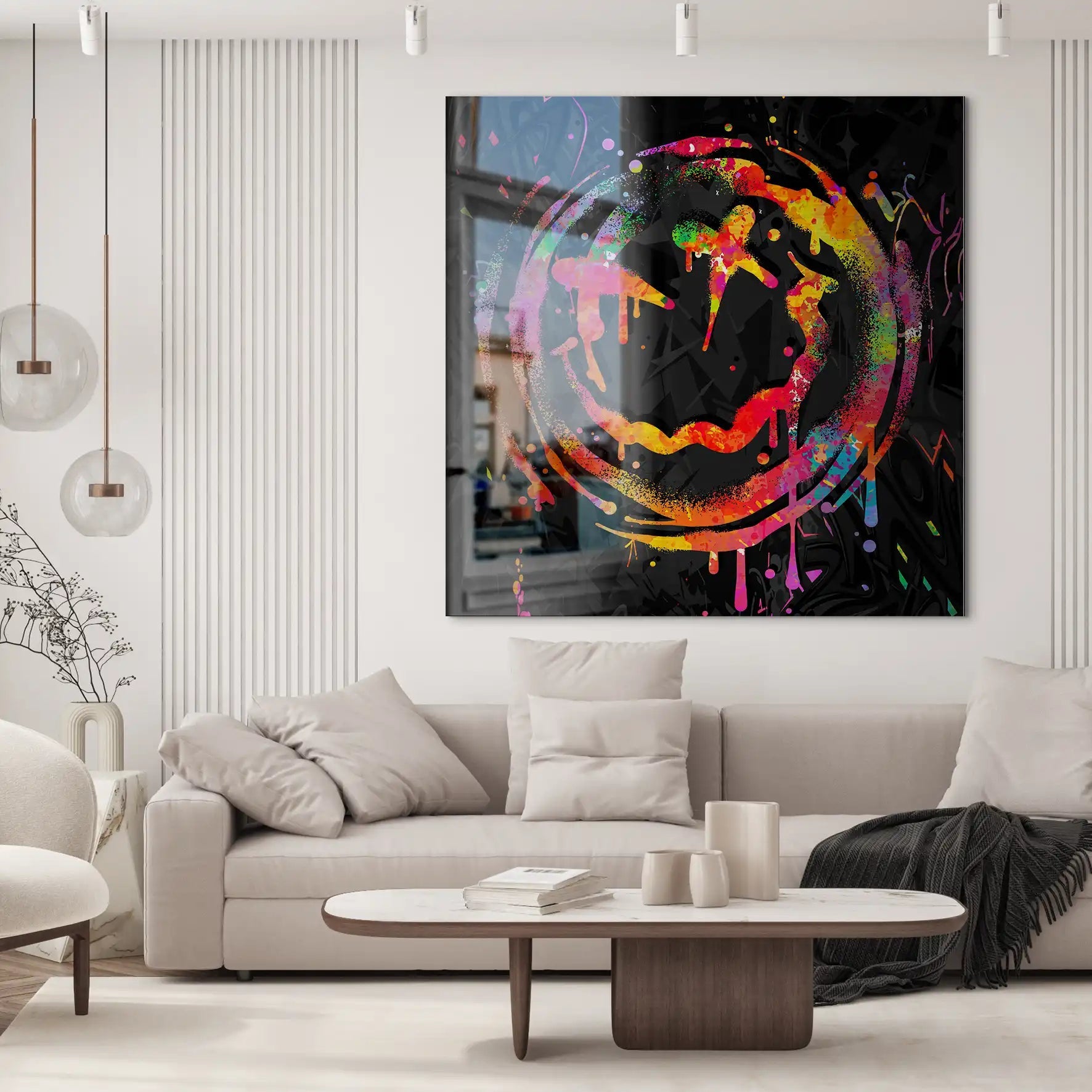 Abstrakt Smiley Alu Gebürstet Bild INGALERIE